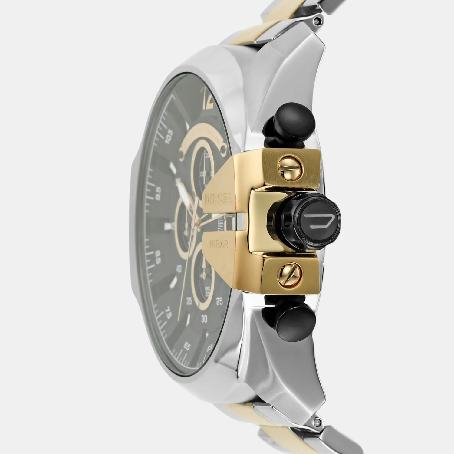 Mega Chief Men Quartz Black Dial Chronograph Stainless Steel Watch DZ4581 - Image 3