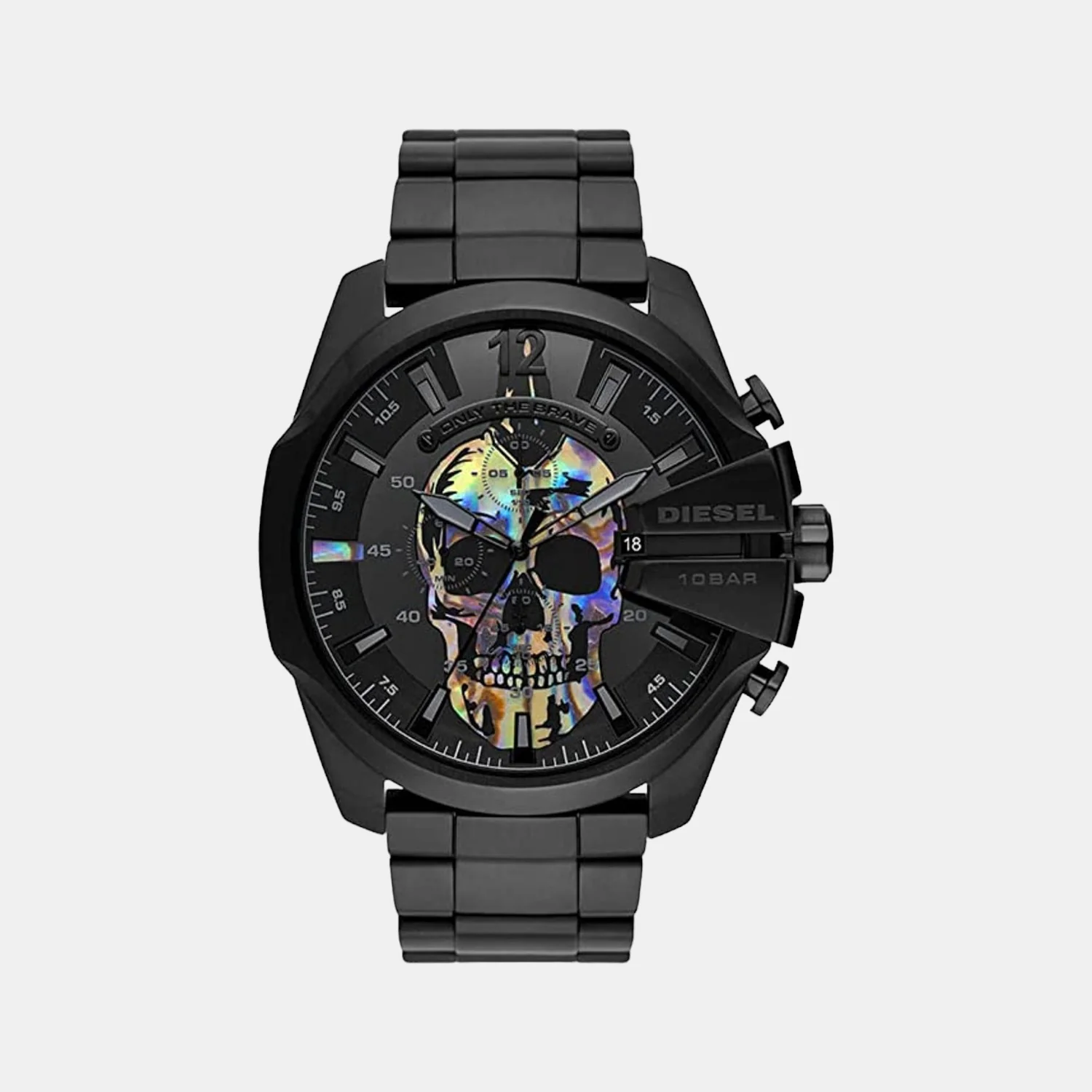 Mega Chief Men Quartz Black Dial Chronograph Stainless Steel Watch DZ4582