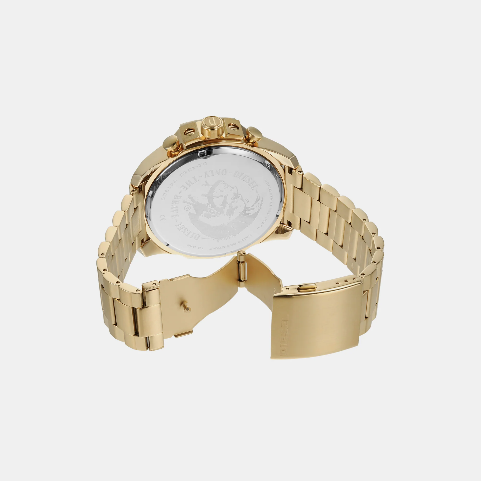 Mega Chief Men Quartz Gold Dial Chronograph Stainless Steel Watch DZ4360 - Image 6