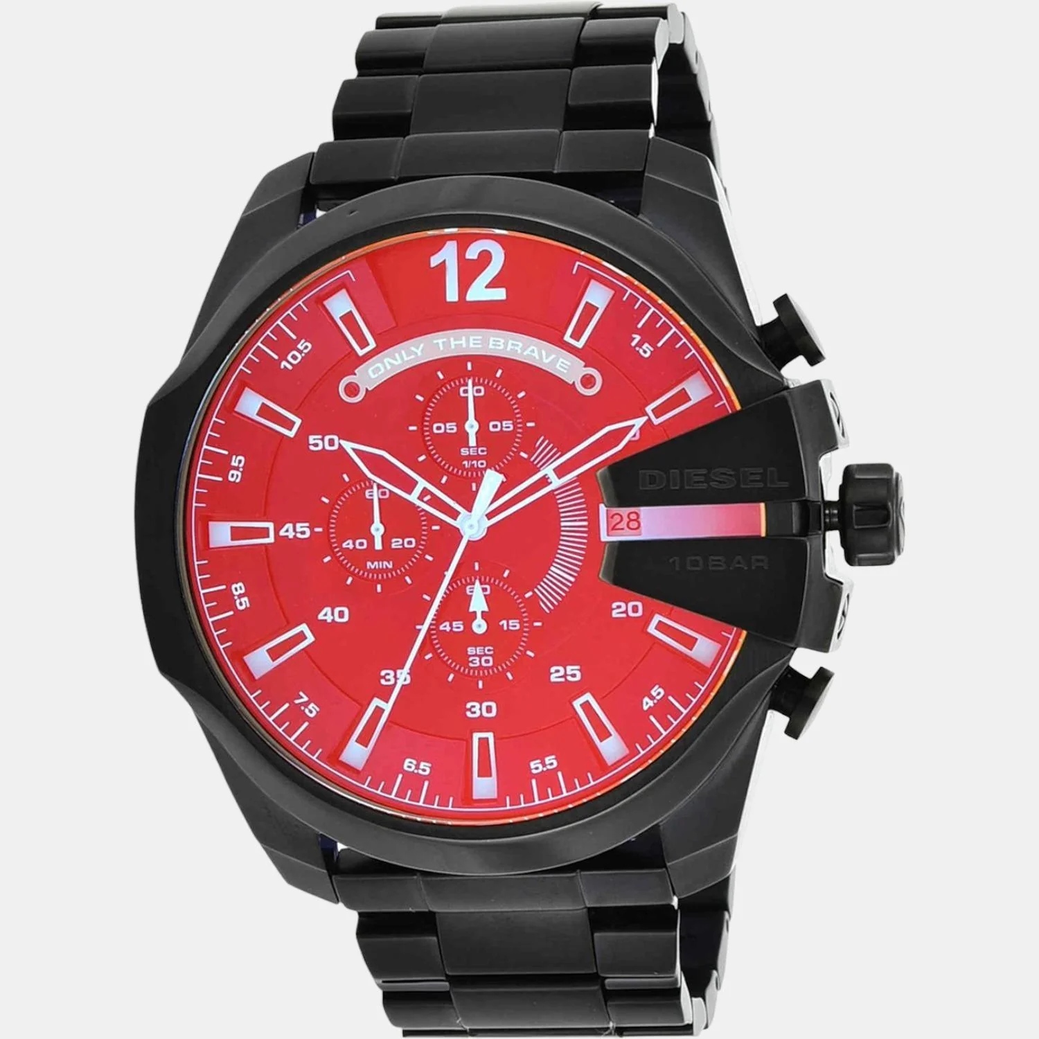Mega Chief Men Quartz Red Dial Chronograph Stainless Steel Watch DZ4318 - Image 3