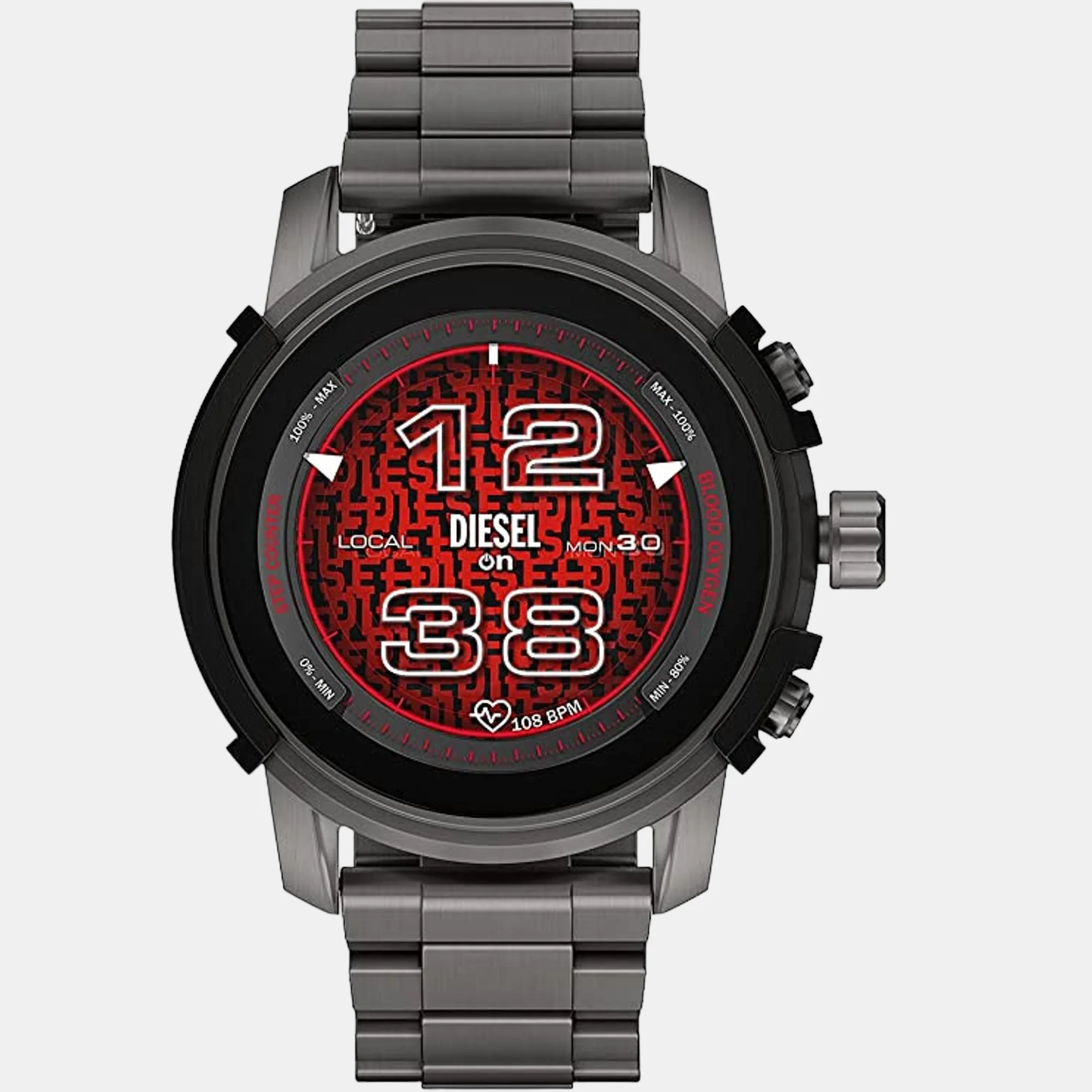 Men Automatic Black Dial Digital Silicone Watch DZT2042 - Image 4