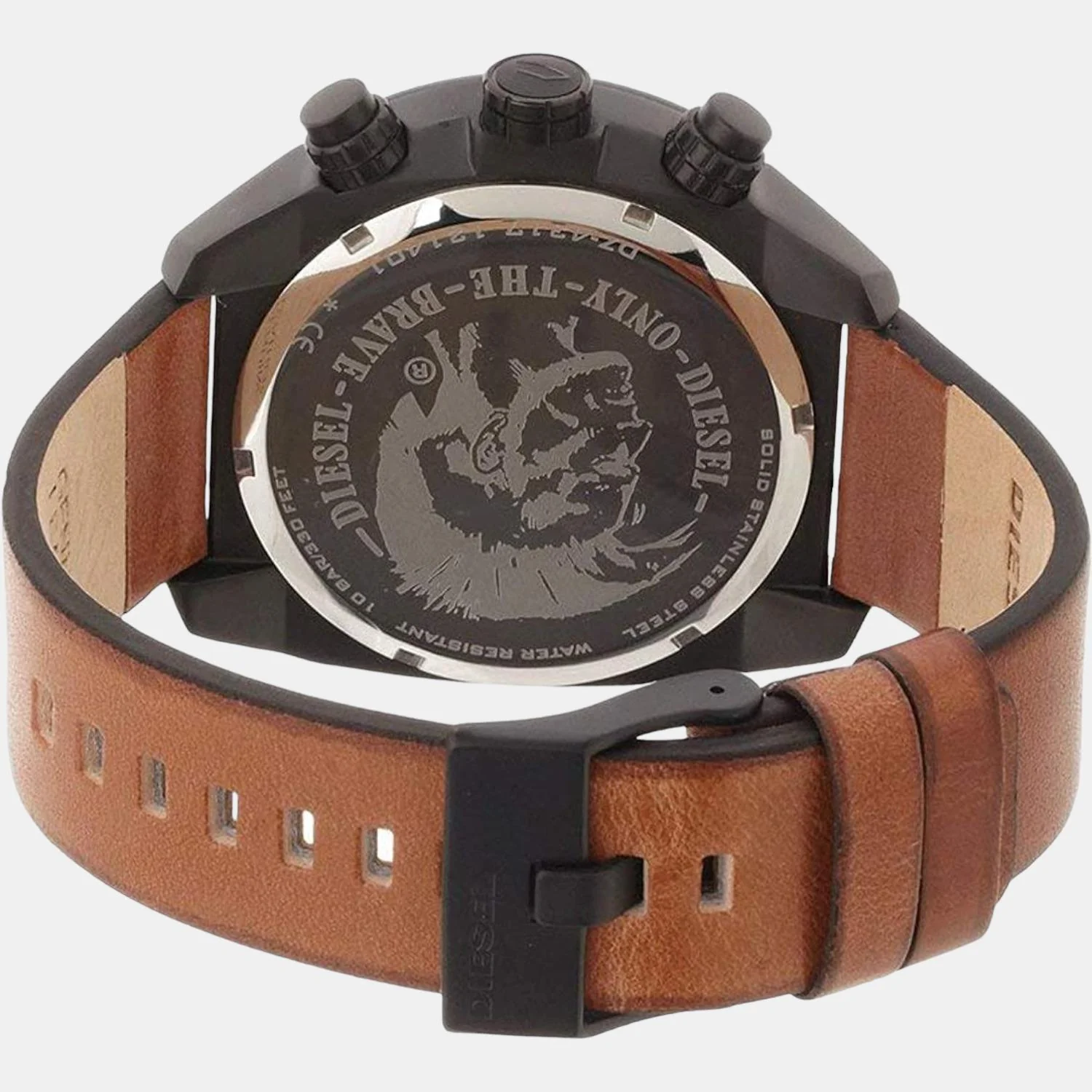 Overflow Men Quartz Grey Dial Chronograph Leather Watch DZ4317 - Image 2