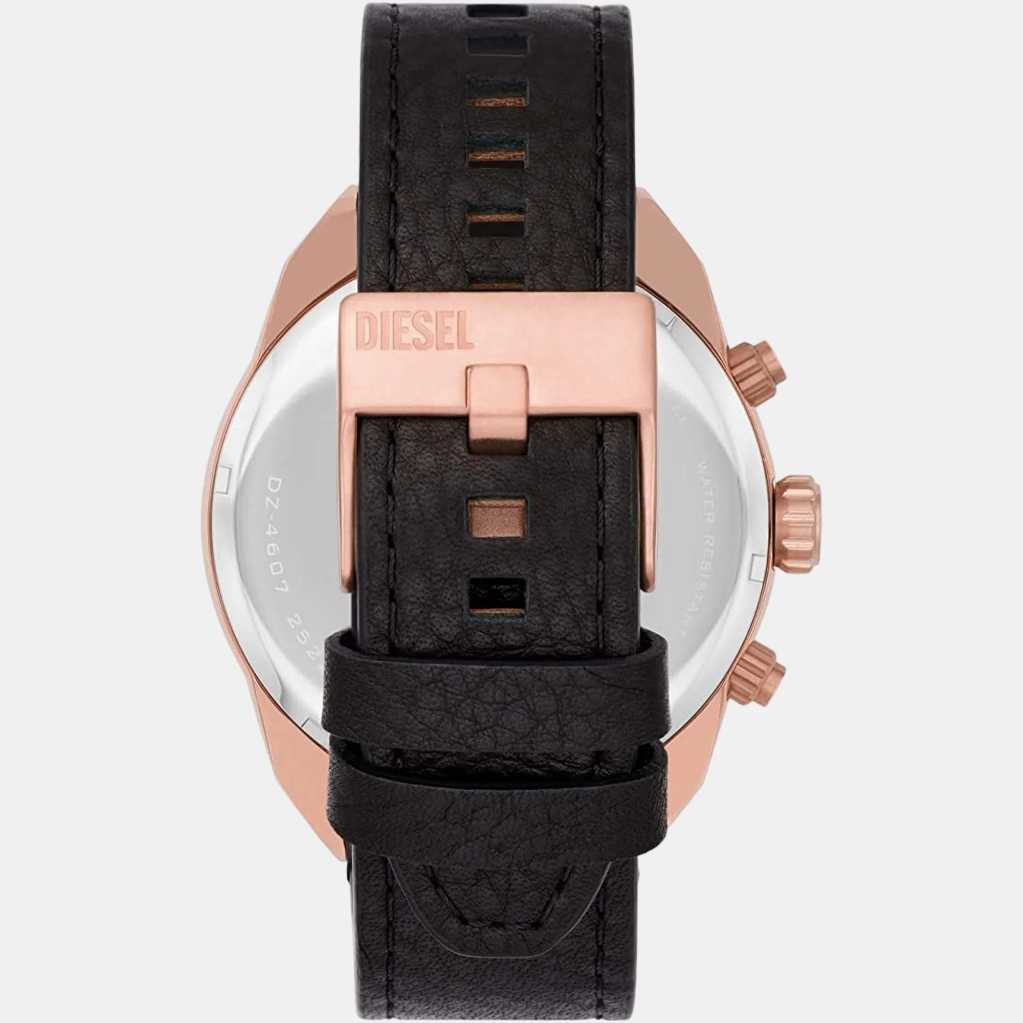 Spiked Men Quartz Black Dial Chronograph Leather Watch DZ4607 - Image 3