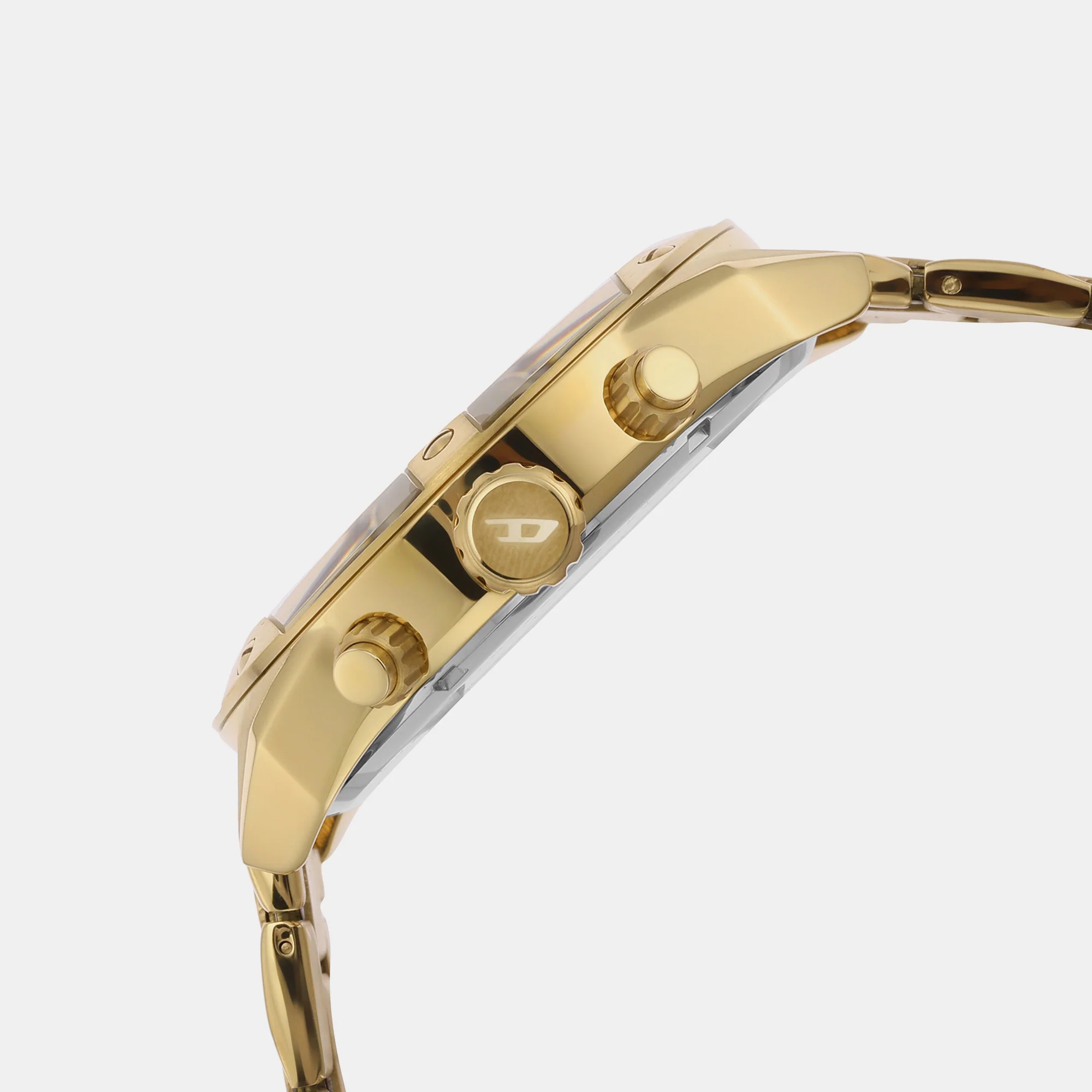 Spiked Men Quartz Gold Dial Chronograph Stainless Steel Watch DZ4608 - Image 3