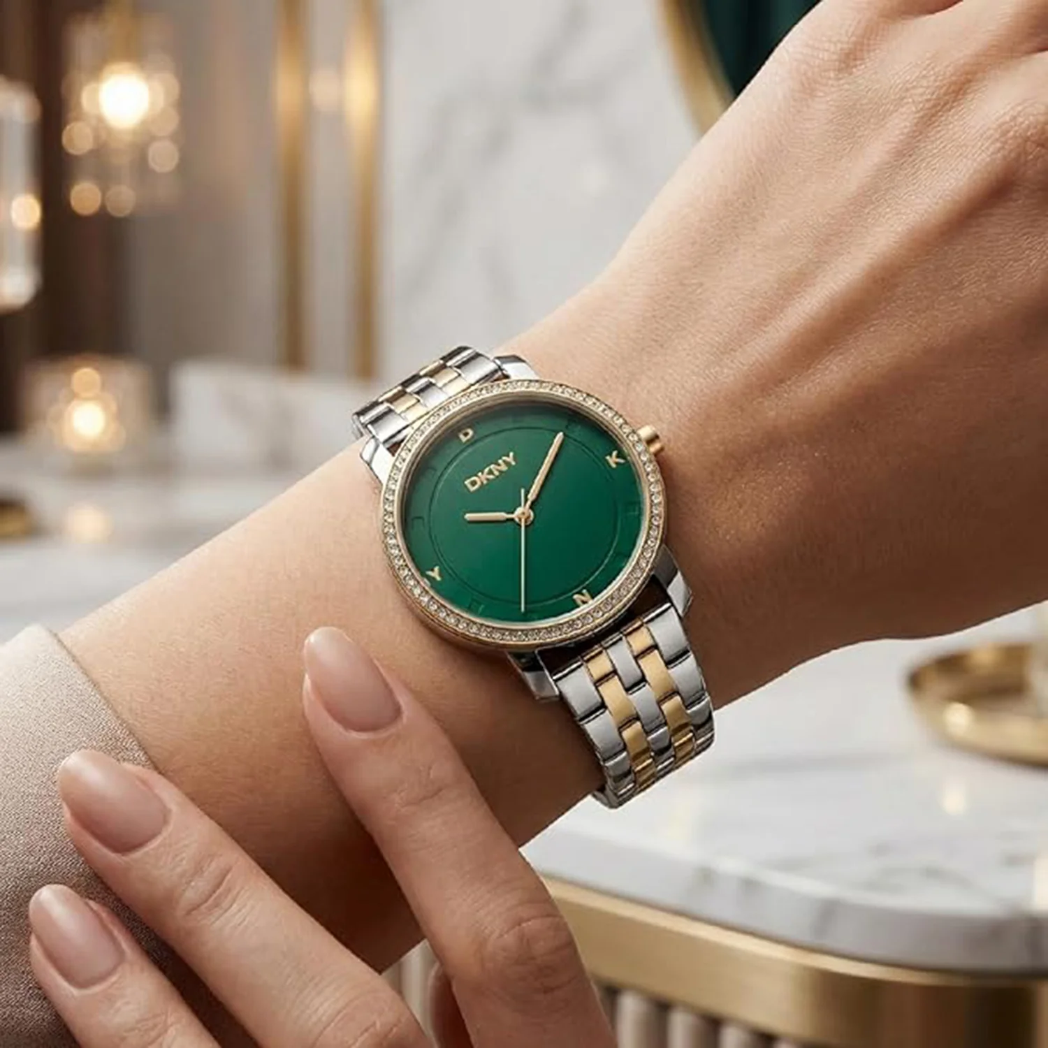 Astoria Glitz Women Quartz Dark Green Dial Analog Stainless Steel Watch DK1L065M0075 - Image 4