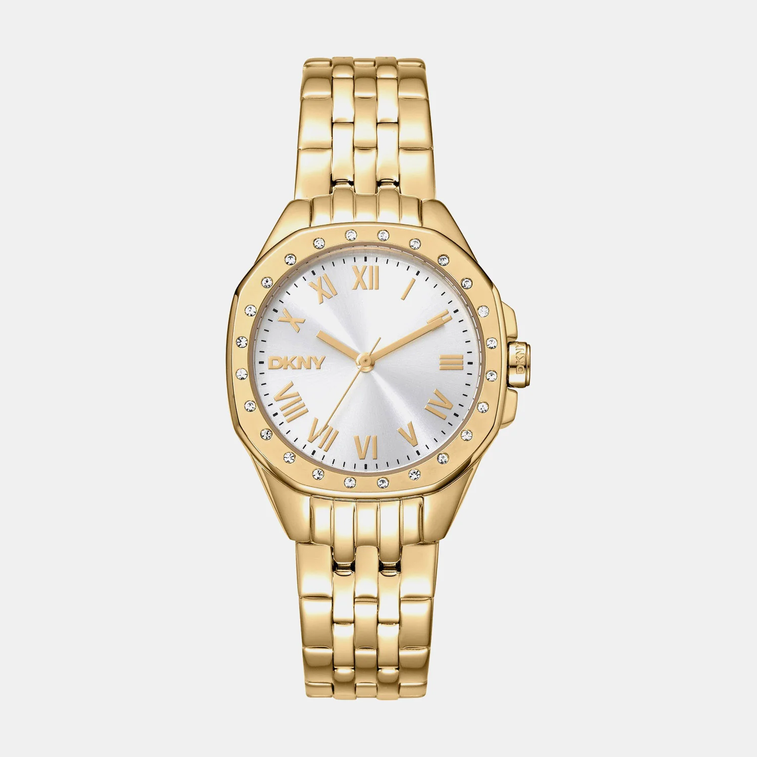 Brooklyn Mini Women Quartz Silver Dial Analog Stainless Steel Watch DK1L013M0065