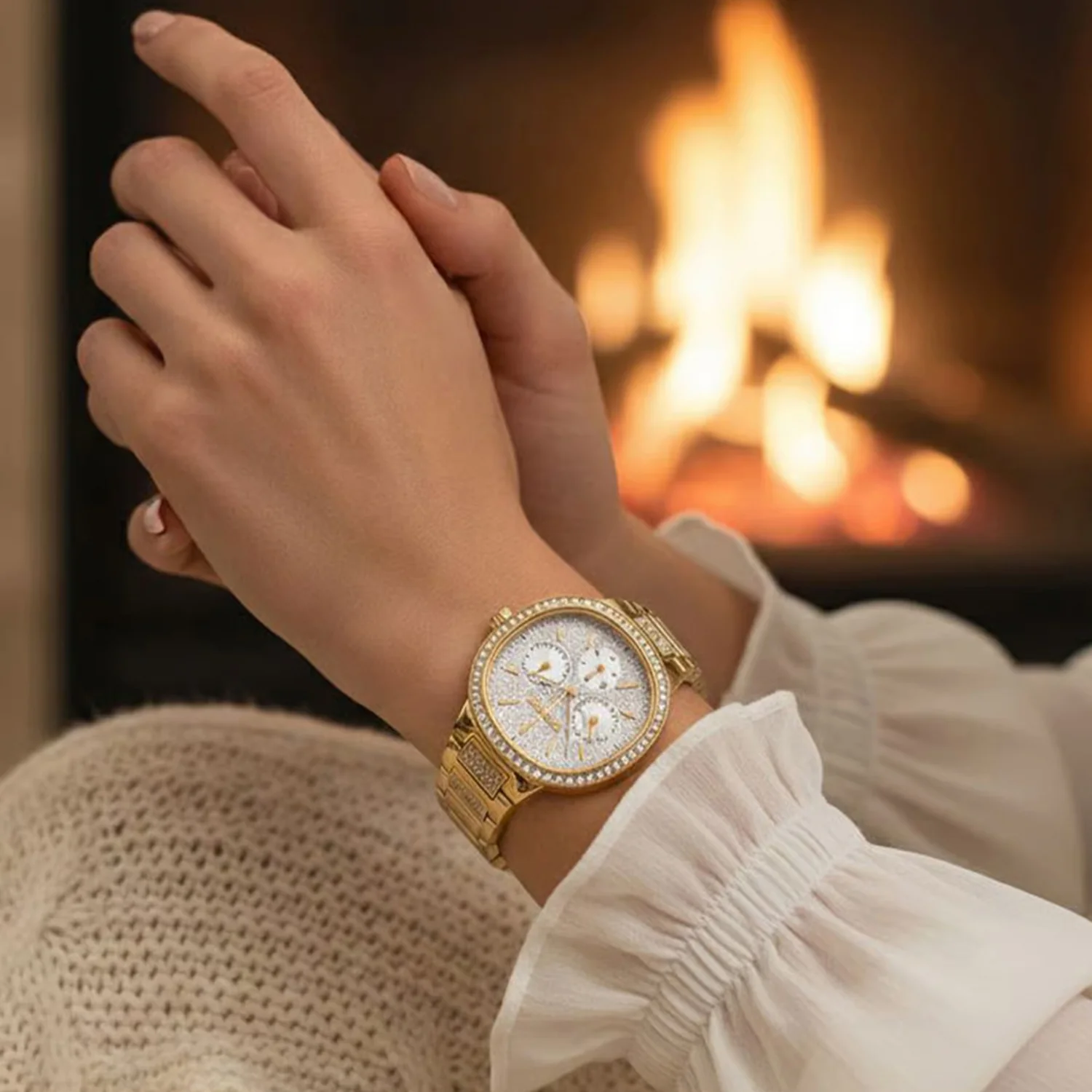 Evening Women Quartz Silver Dial Multi-Function Stainless Steel Watch DK1L084M0225 - Image 6