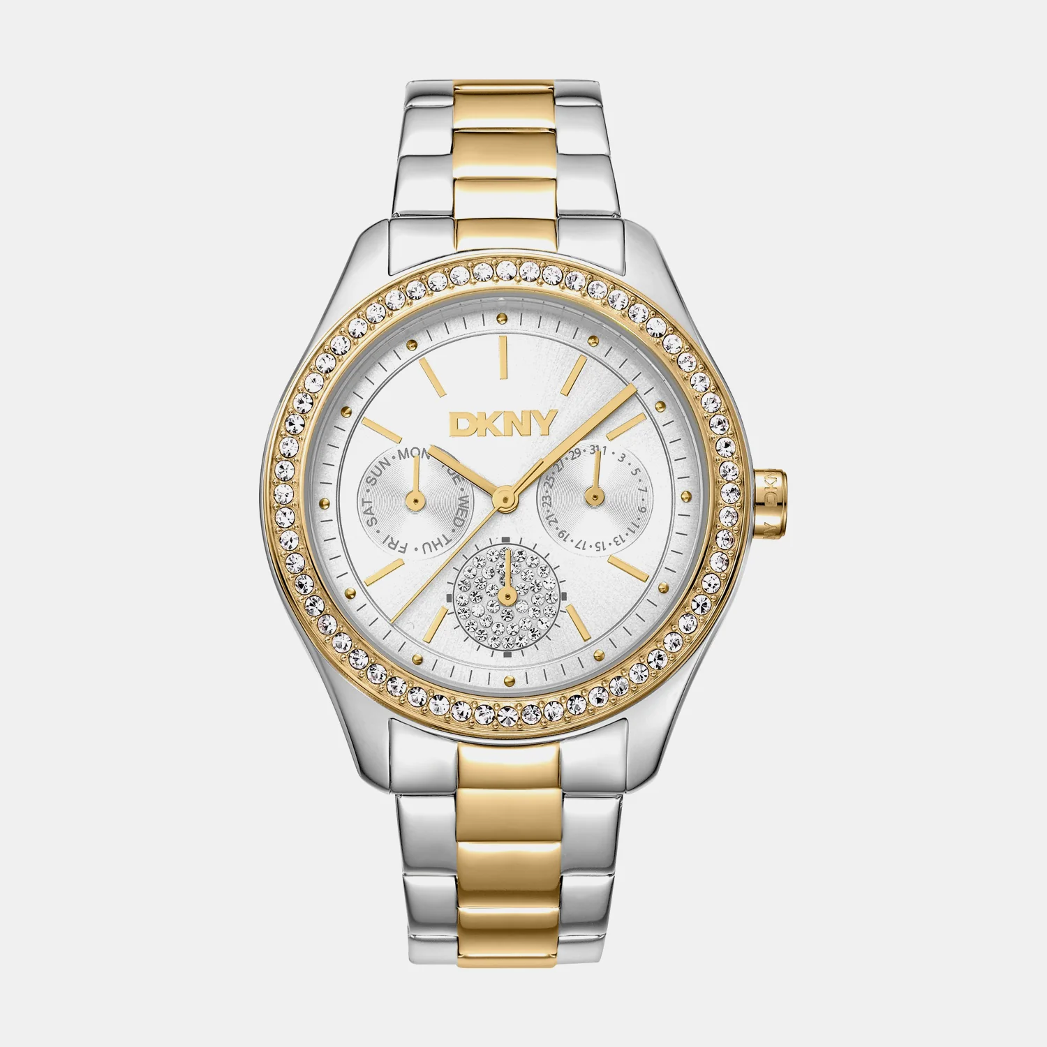 Evening Women Quartz Silver Dial Multi-Function Stainless Steel Watch DK1L129M0075