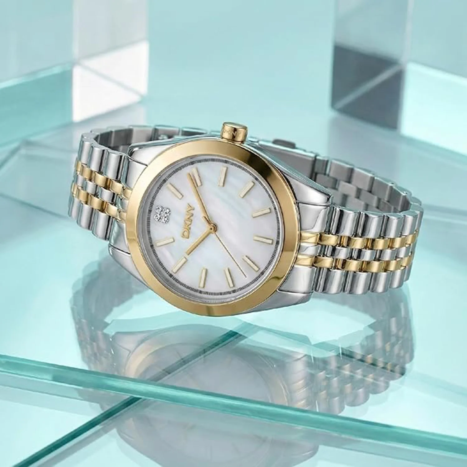 Nolita Midi Women Quartz White Mother Of Pearl Dial Analog Stainless Steel Watch DK1L029M0075 - Image 4