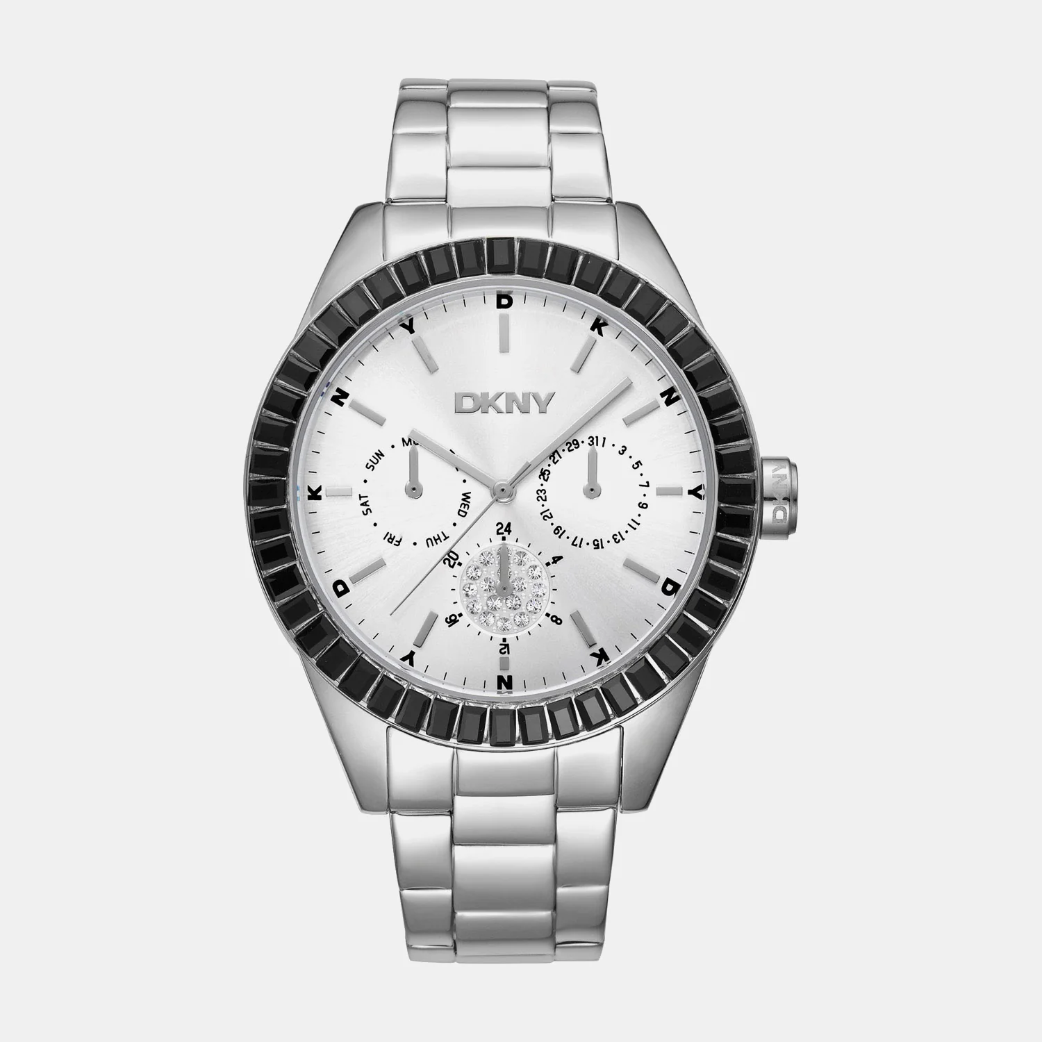 Nolita Multi Glitz Women Quartz Silver Dial Multi-Function Stainless Steel Watch DK1L027M0035