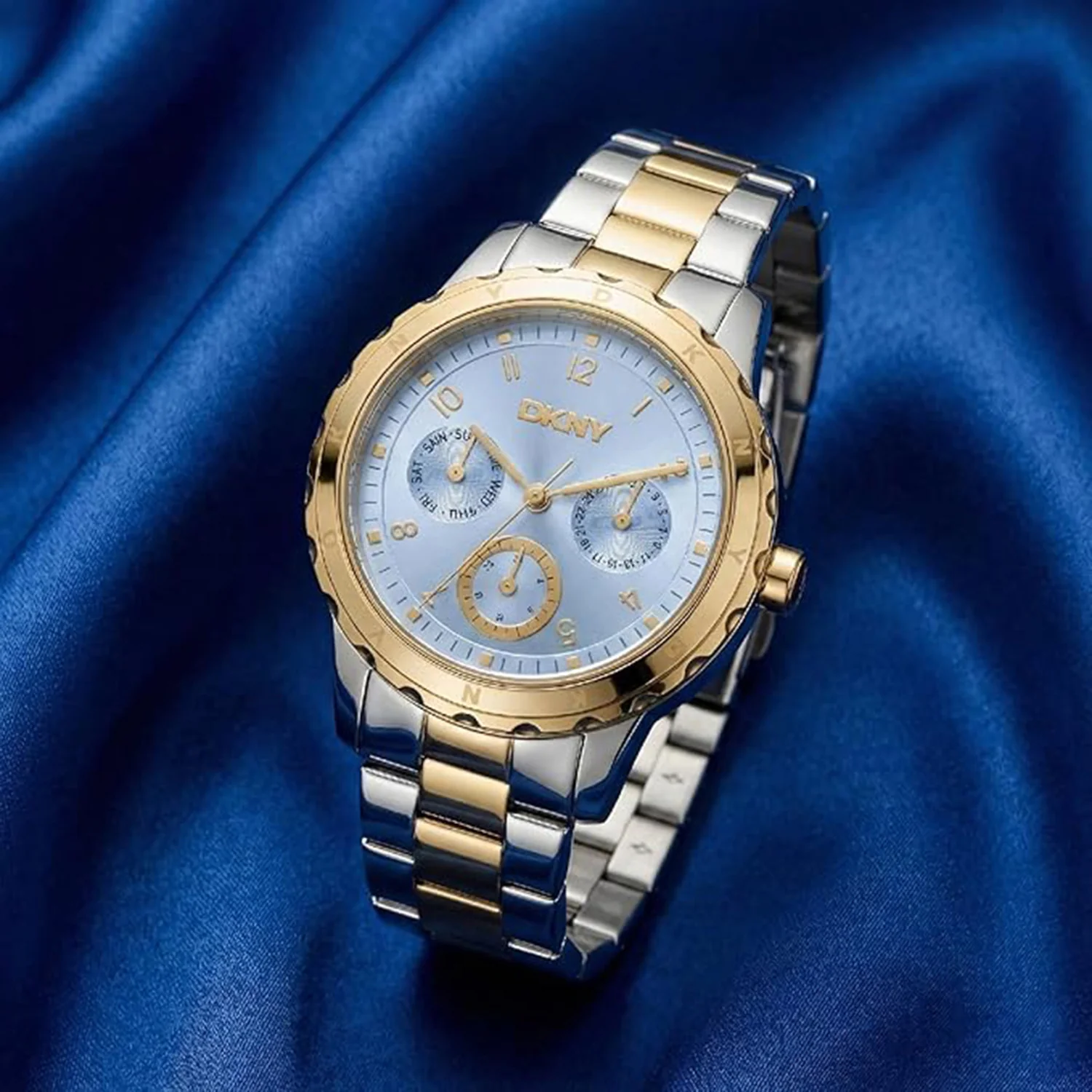 Park Ave Multi Women Quartz Light Blue Dial Multi-Function Stainless Steel Watch DK1L054M0075 - Image 5