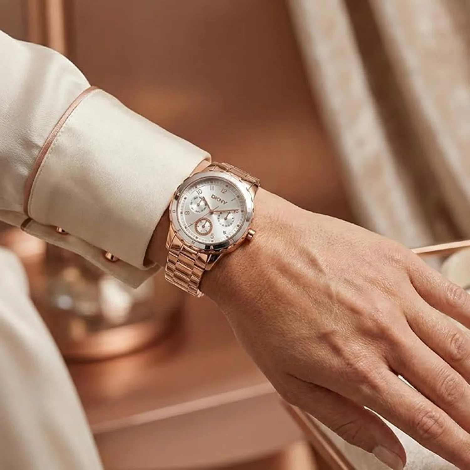 Park Ave Multi Women Quartz Silver Dial Multi-Function Stainless Steel Watch DK1L054M0065 - Image 4