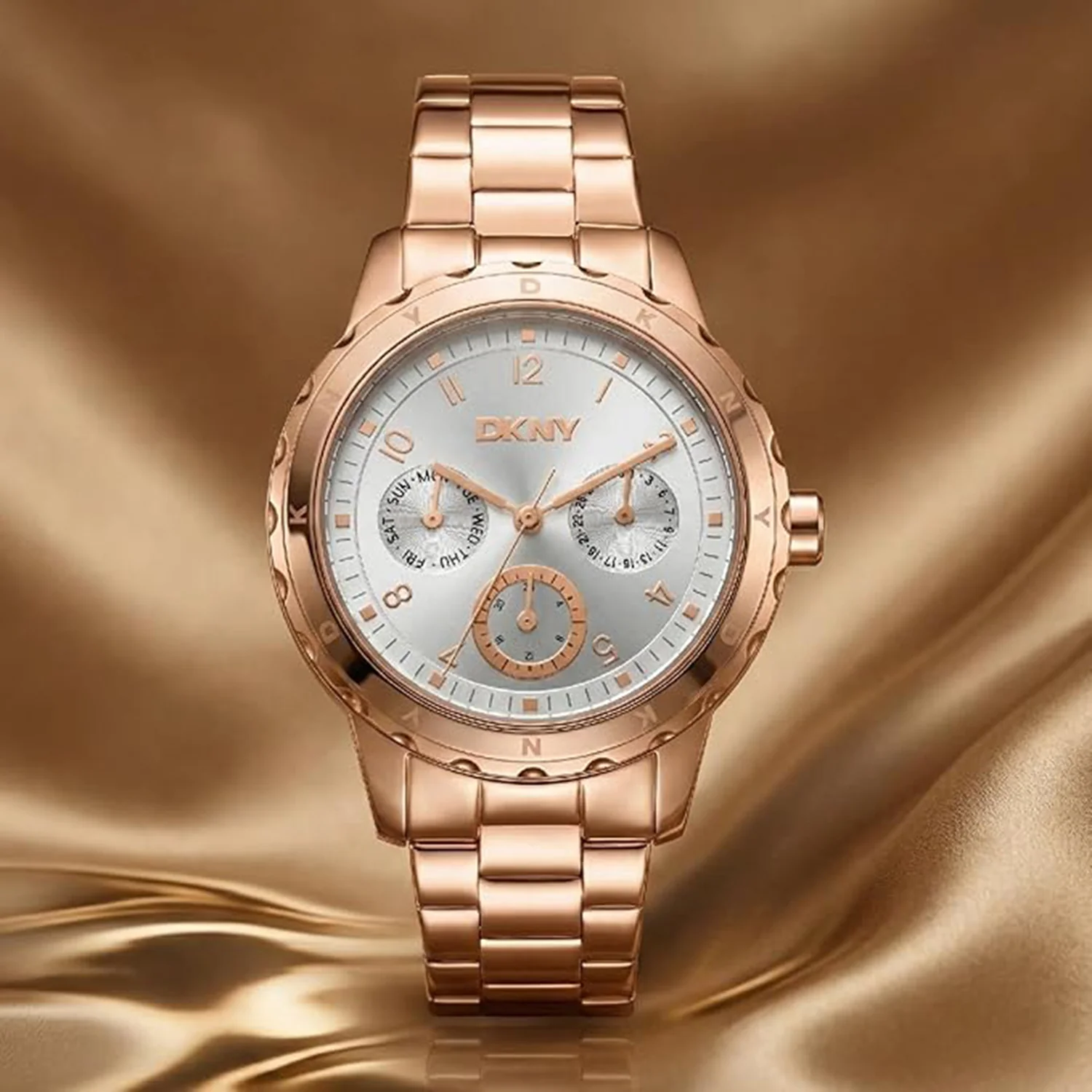 Park Ave Multi Women Quartz Silver Dial Multi-Function Stainless Steel Watch DK1L054M0065 - Image 5