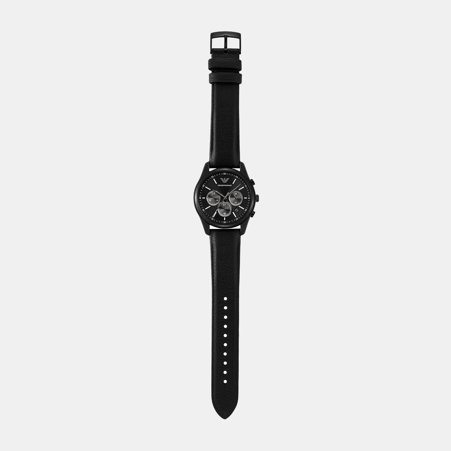 Antonio Men Quartz Black Dial Chronograph Leather Watch AR11583 - Image 7