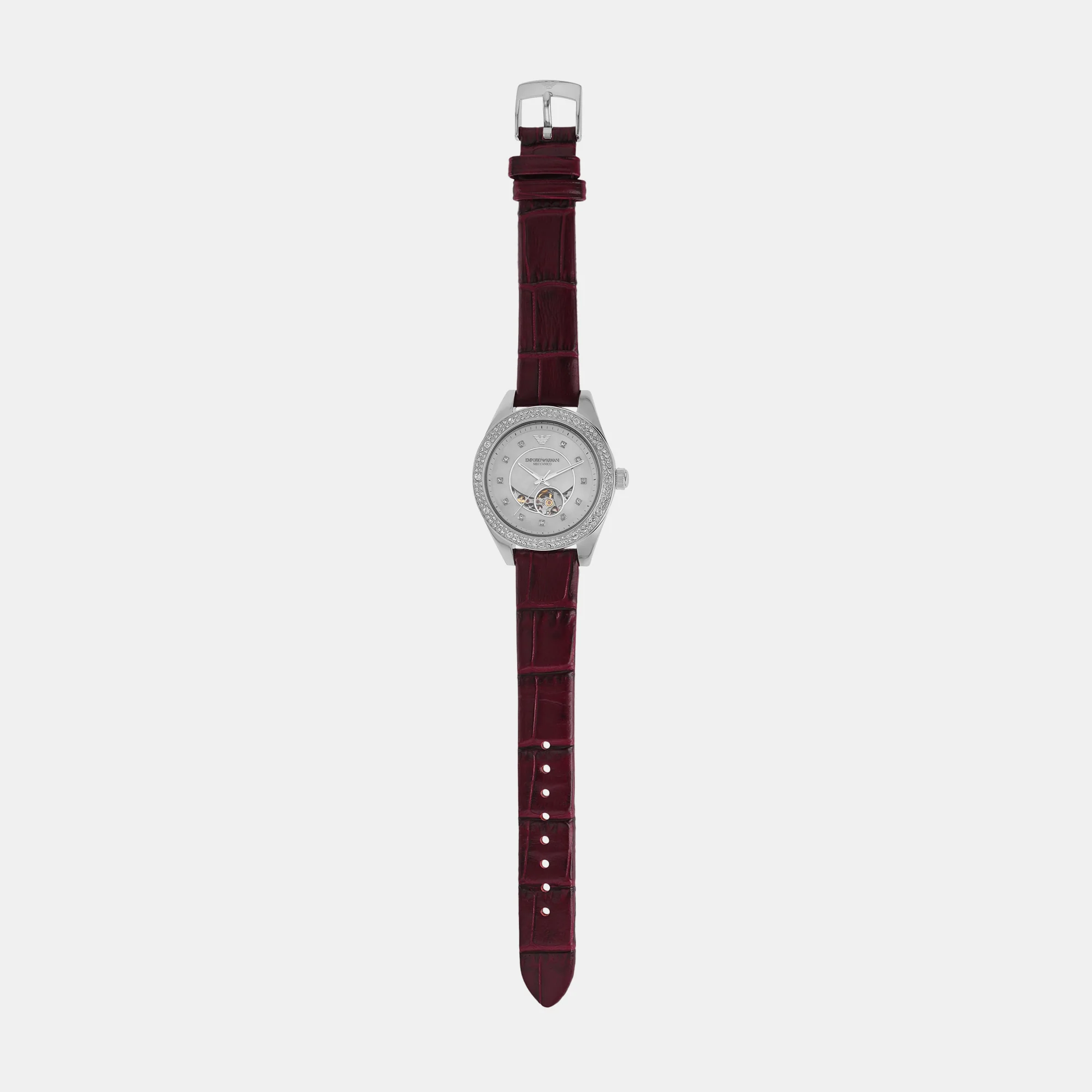 Leo Women Automatic Silver Dial Analog Leather Watch AR60075 - Image 6