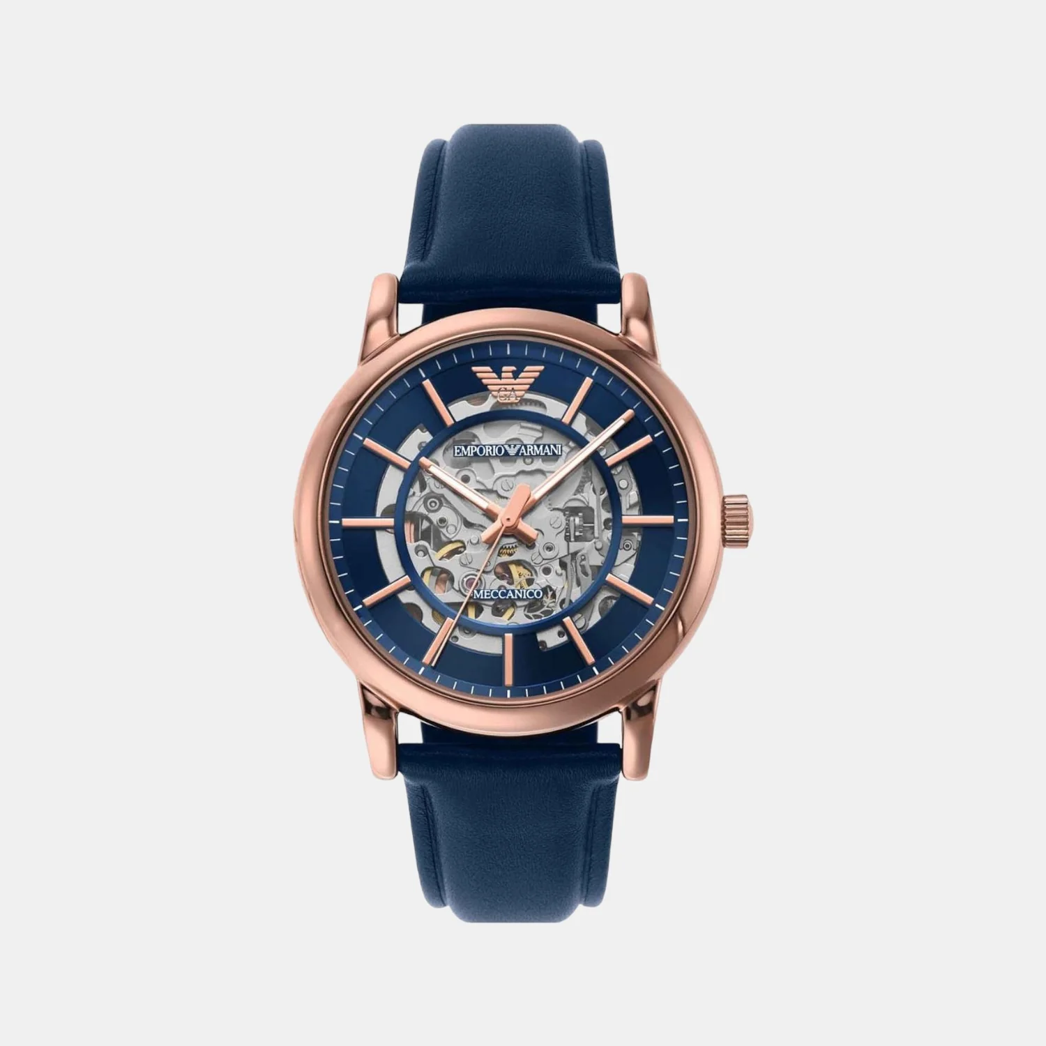 Luigi Meccanico Men Automatic Blue Dial Analog Leather Watch AR60050