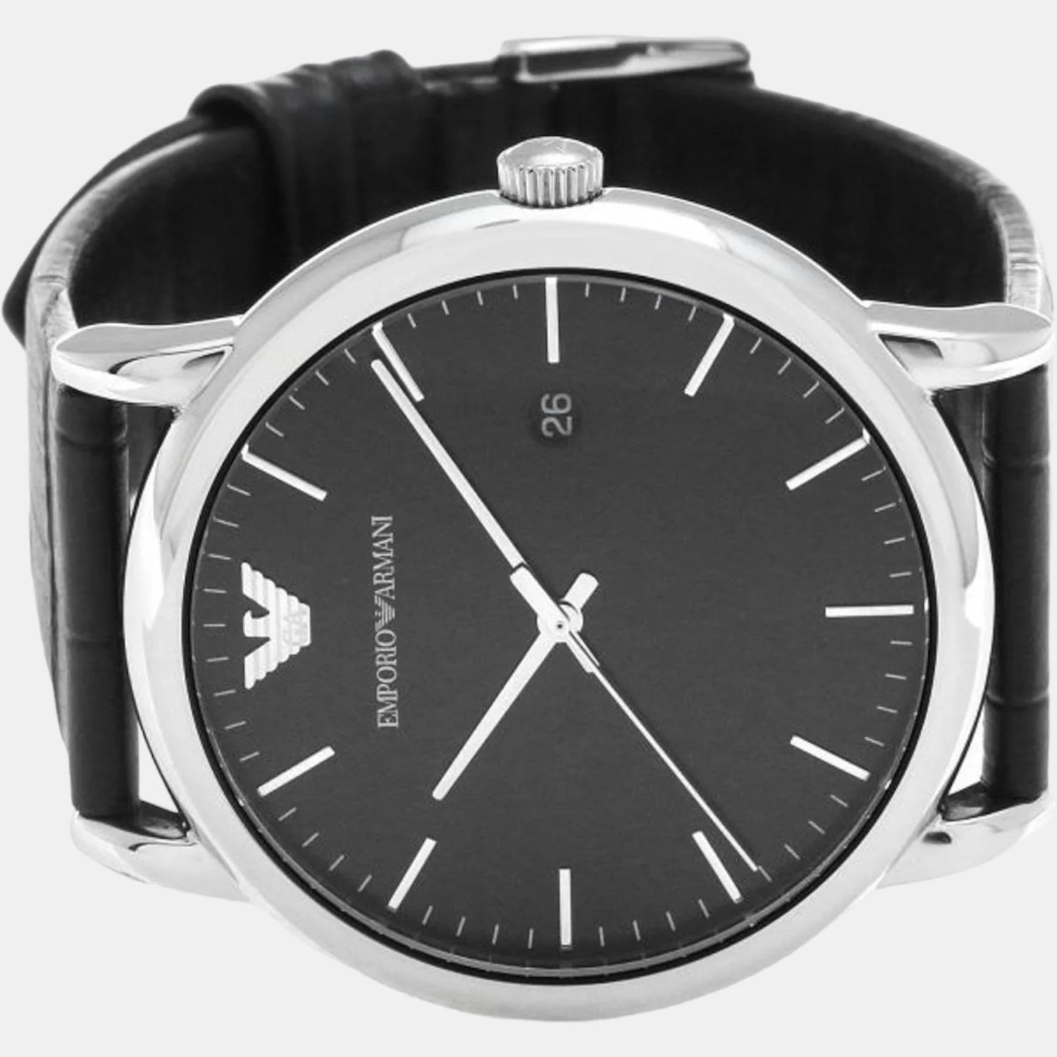 Luigi Men Quartz Black Dial Analog Leather Watch AR2500 - Image 4