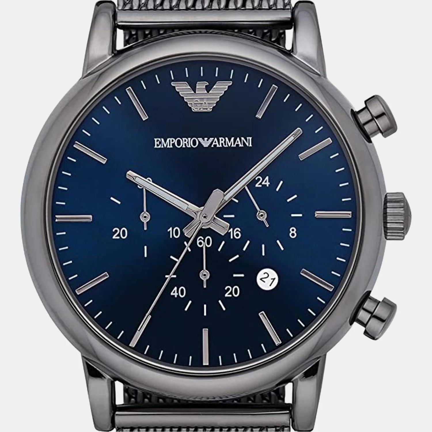 Luigi Men Quartz Blue Dial Chronograph Stainless Steel Watch AR1979 - Image 5