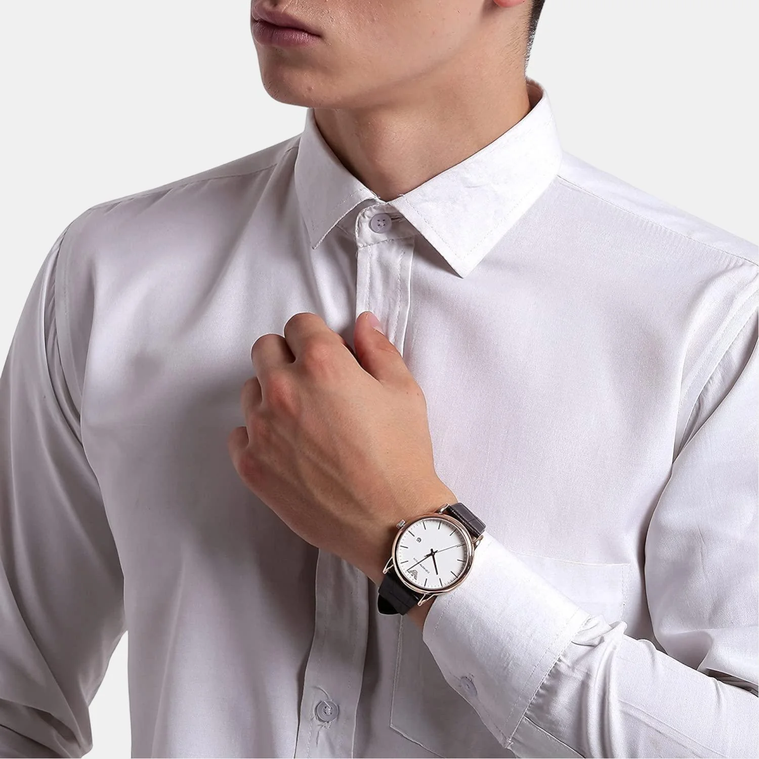Luigi Men Quartz White Dial Analog Leather Watch AR2502 - Image 5