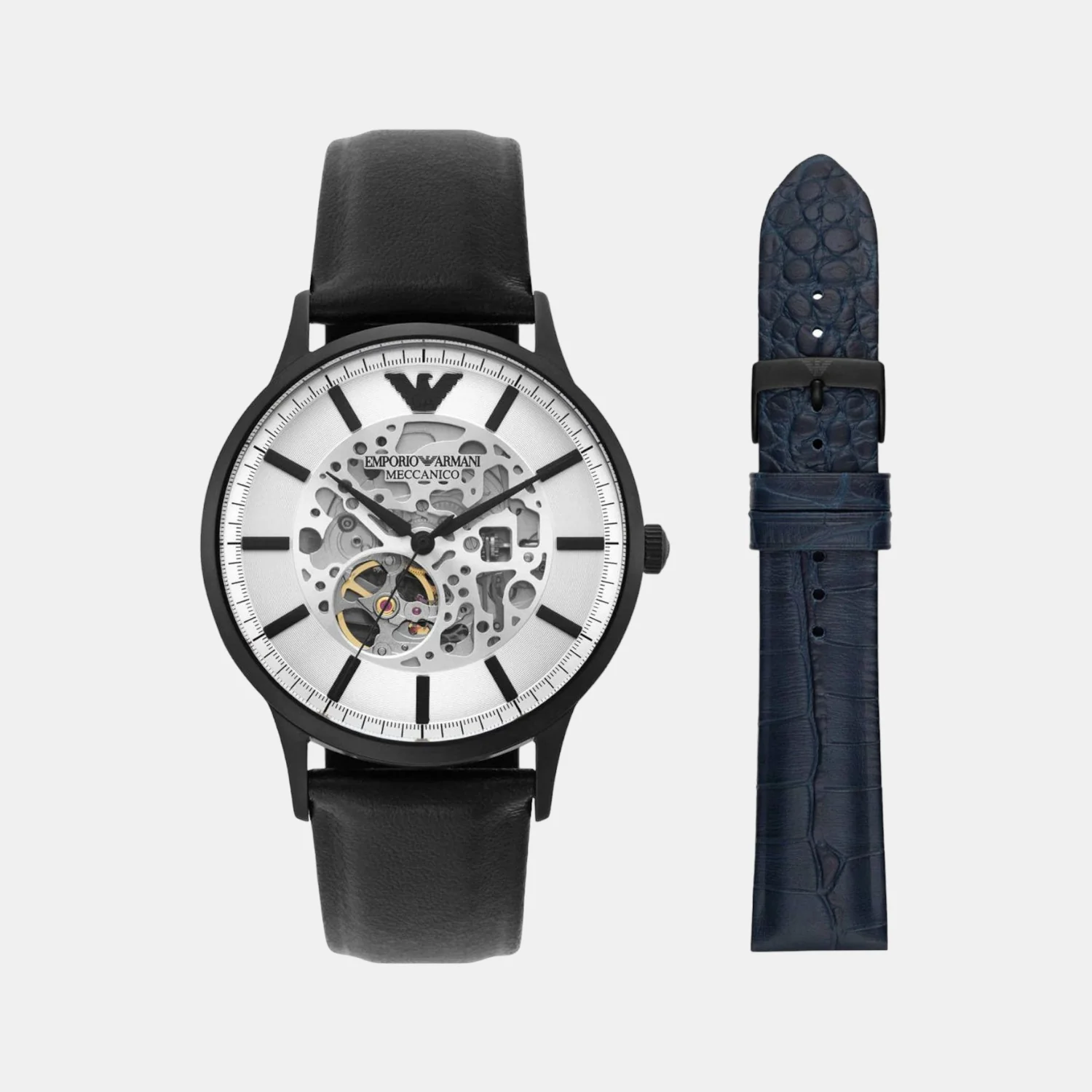 Men Automatic Silver Dial Analog Leather Watch AR80060