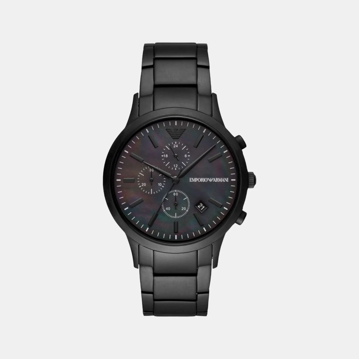 Men Quartz Black Dial Chronograph Stainless Steel Watch AR11275