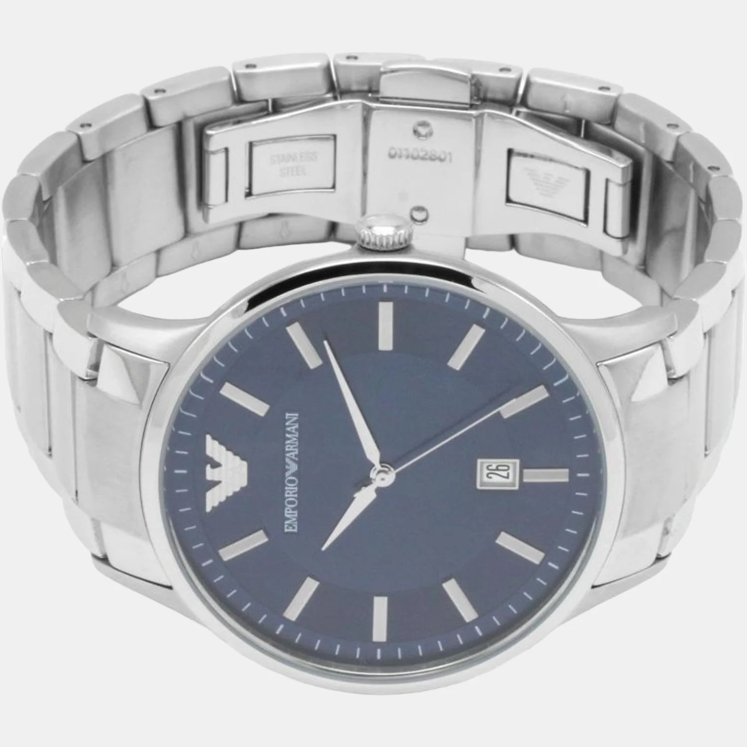 Men Quartz Blue Dial Analog Stainless Steel Watch AR11180 - Image 4