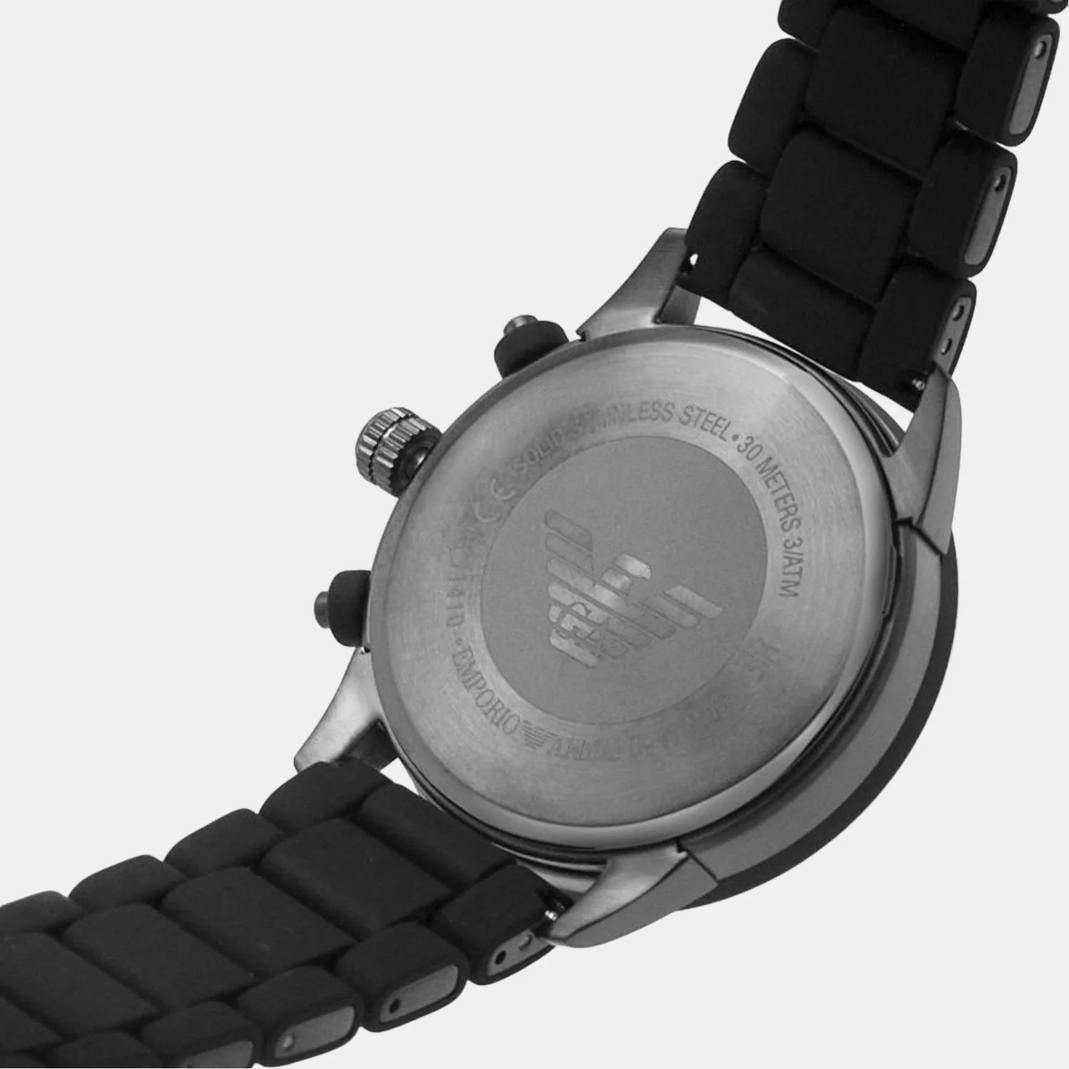 Men Quartz Grey Dial Chronograph Silicone Watch AR11410 - Image 6