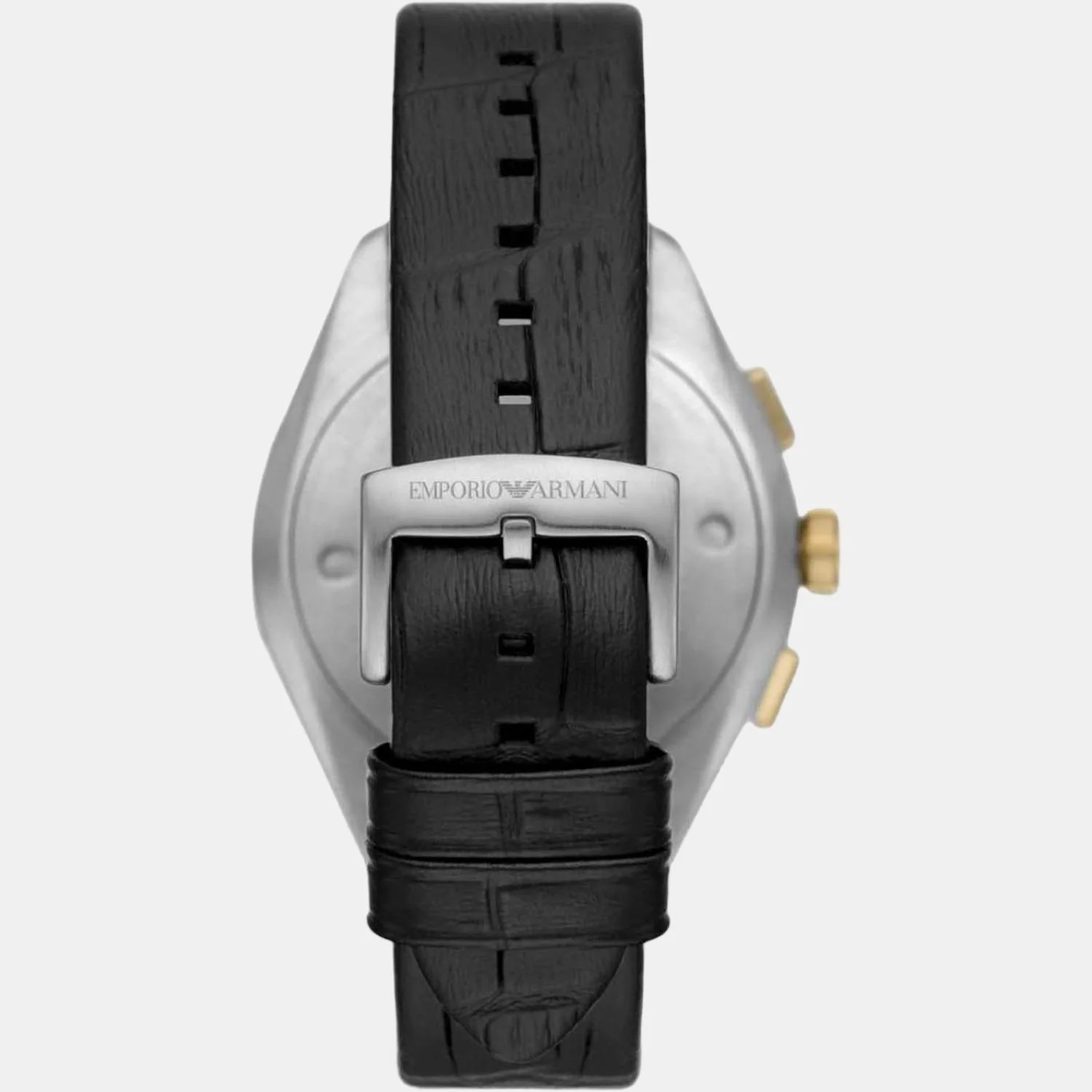 Men Quartz Silver Dial Chronograph Leather Watch AR11498 - Image 3