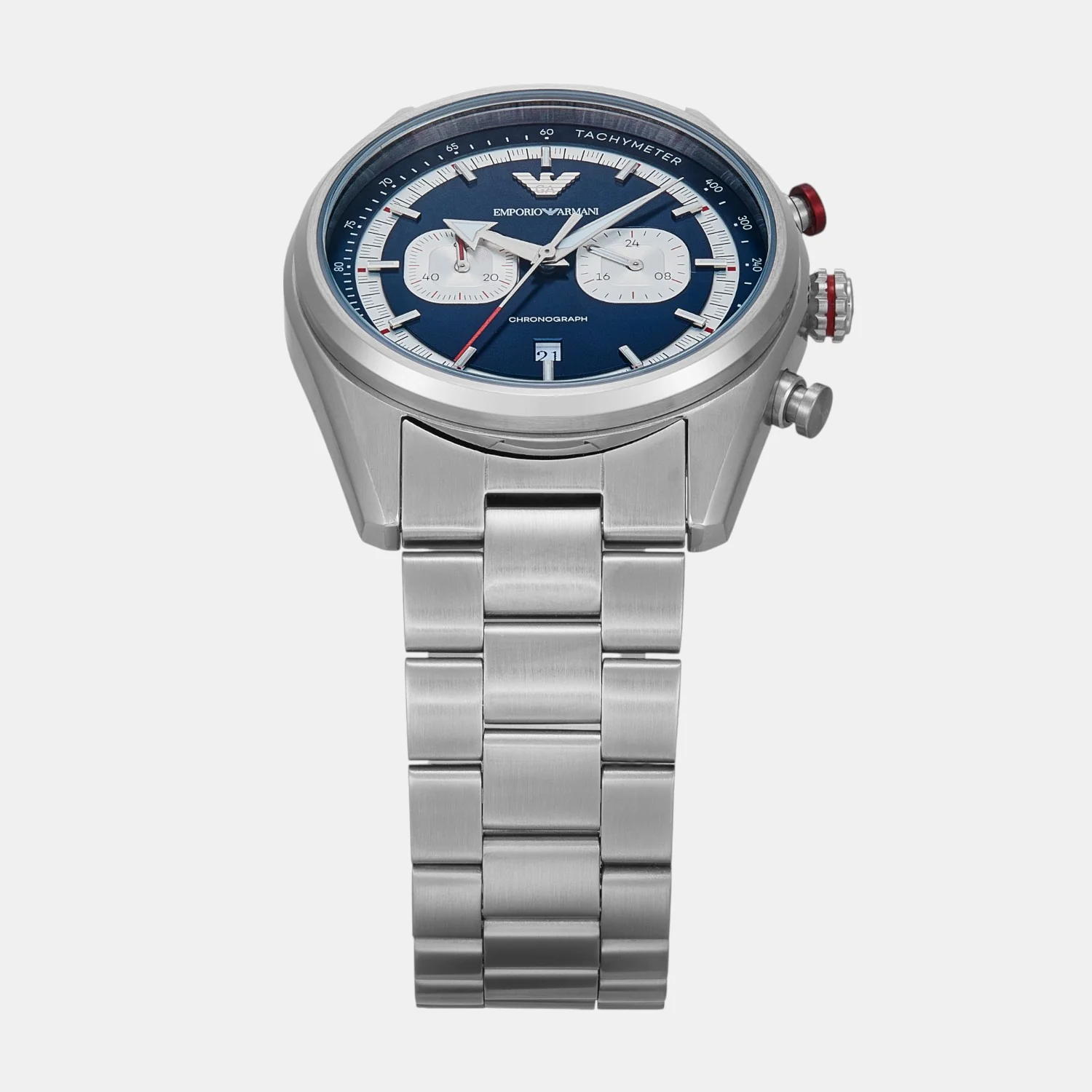 Men Quartz Two Tone Dial Chronograph Stainless Steel Watch AR11676 - Image 3