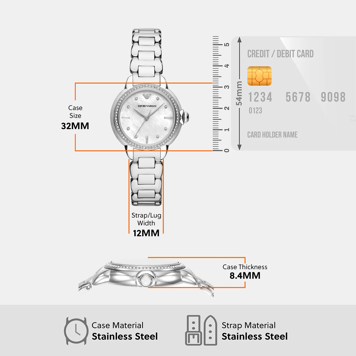 mia Women Quartz Mother Of Pearl Dial Analog Stainless Steel Watch AR11596 - Image 7