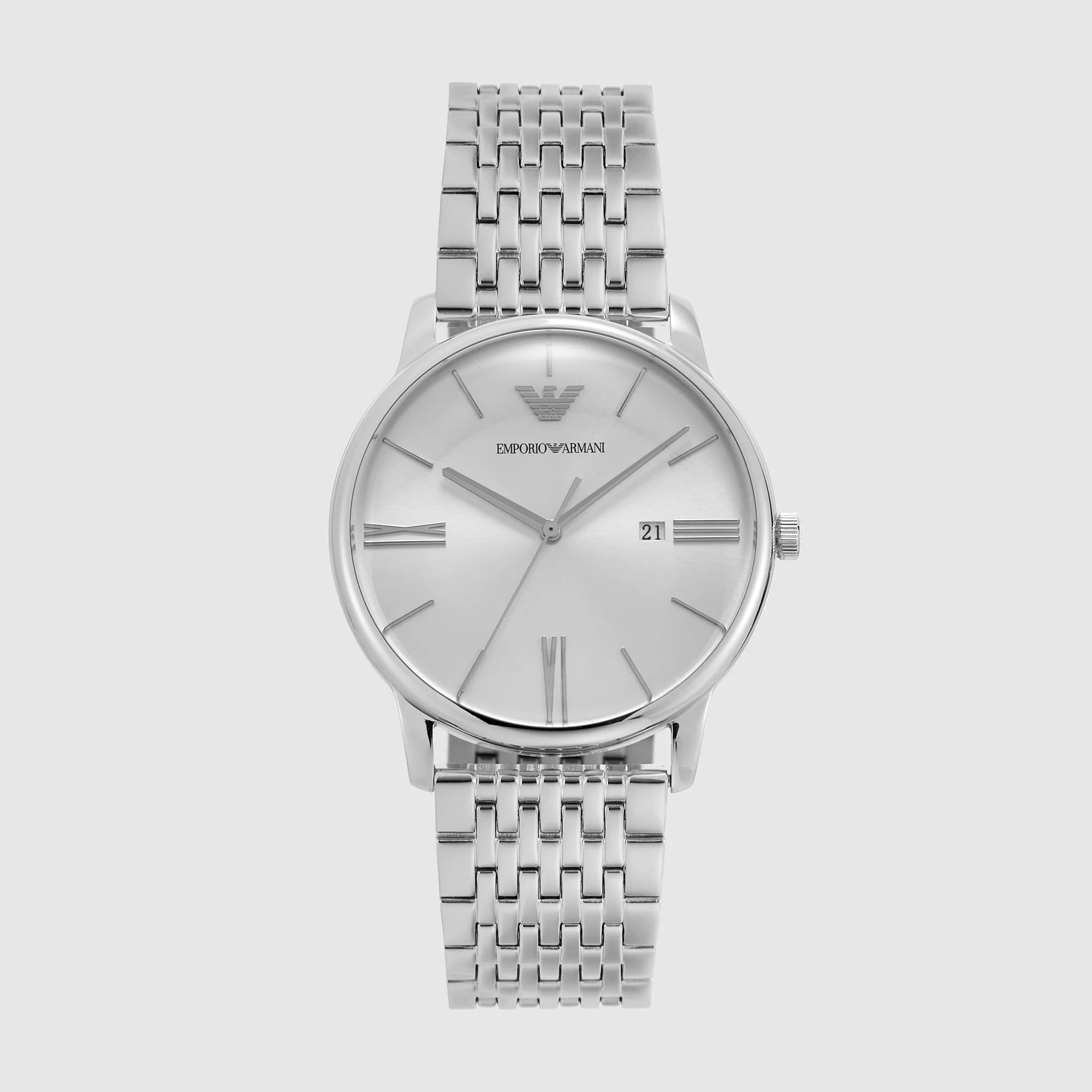 Minimalist Men Quartz White Dial Analog Stainless Steel Watch AR11599