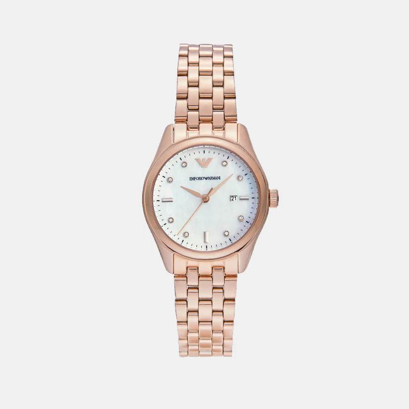 Na Women Quartz White Mother Of Pearl Dial Analog Stainless Steel Watch AR11615 - Image 2