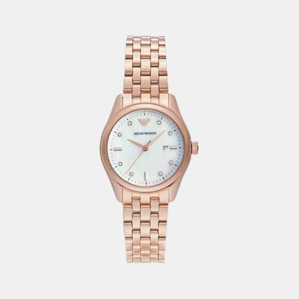 Na Women Quartz White Mother Of Pearl Dial Analog Stainless Steel Watch AR11615 - Image 3