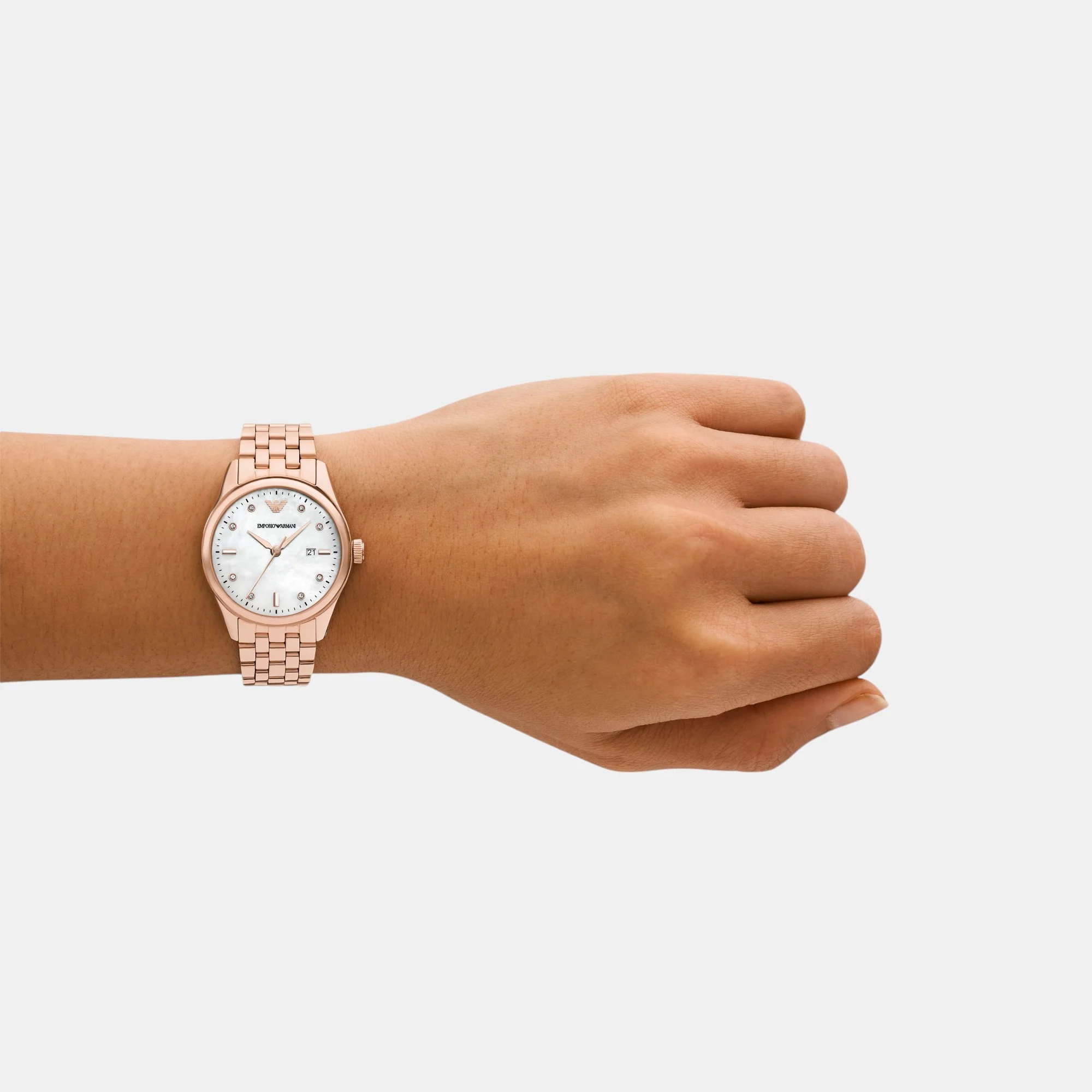Na Women Quartz White Mother Of Pearl Dial Analog Stainless Steel Watch AR11615 - Image 8