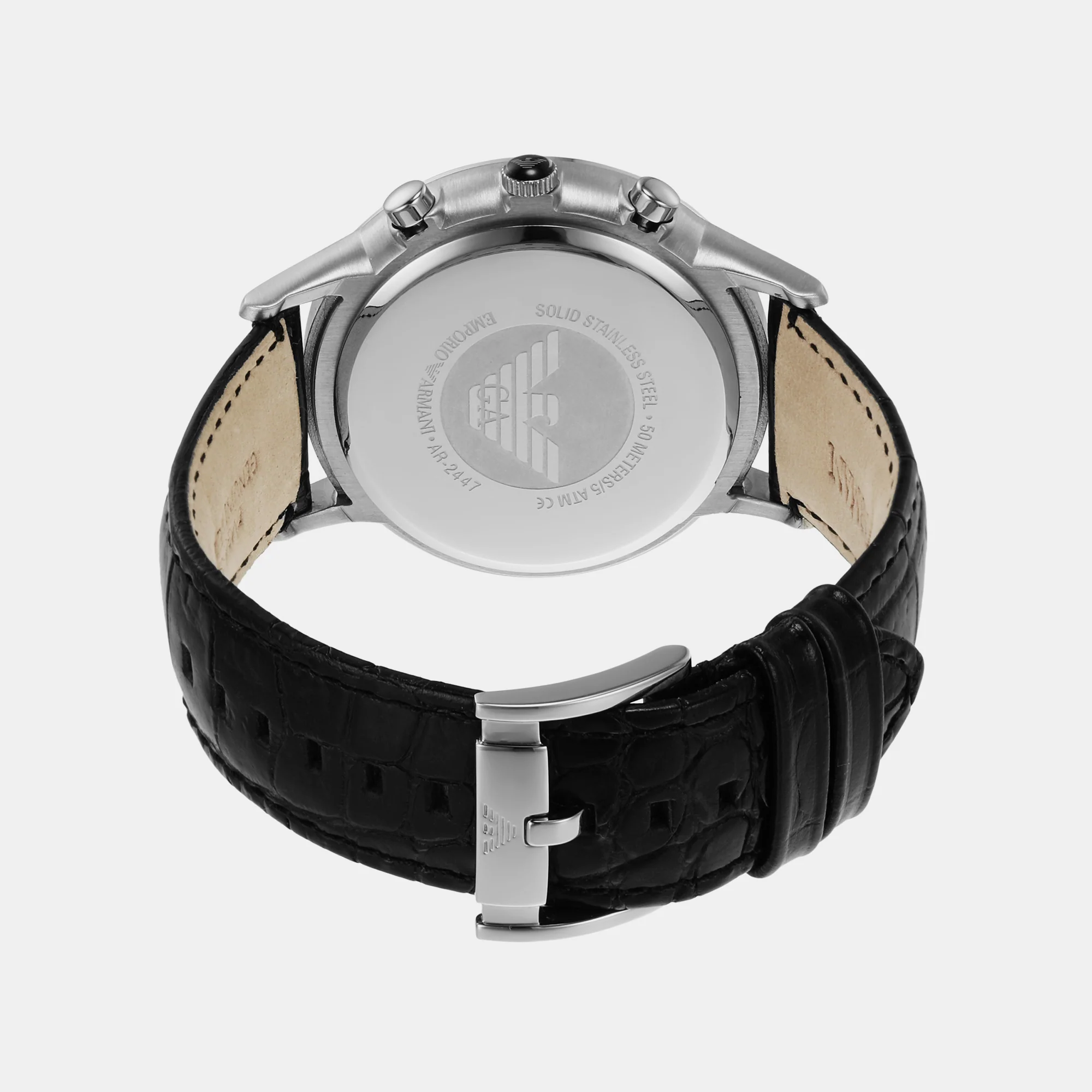 Renato Men Quartz Black Dial Chronograph Leather Watch AR2447 - Image 6
