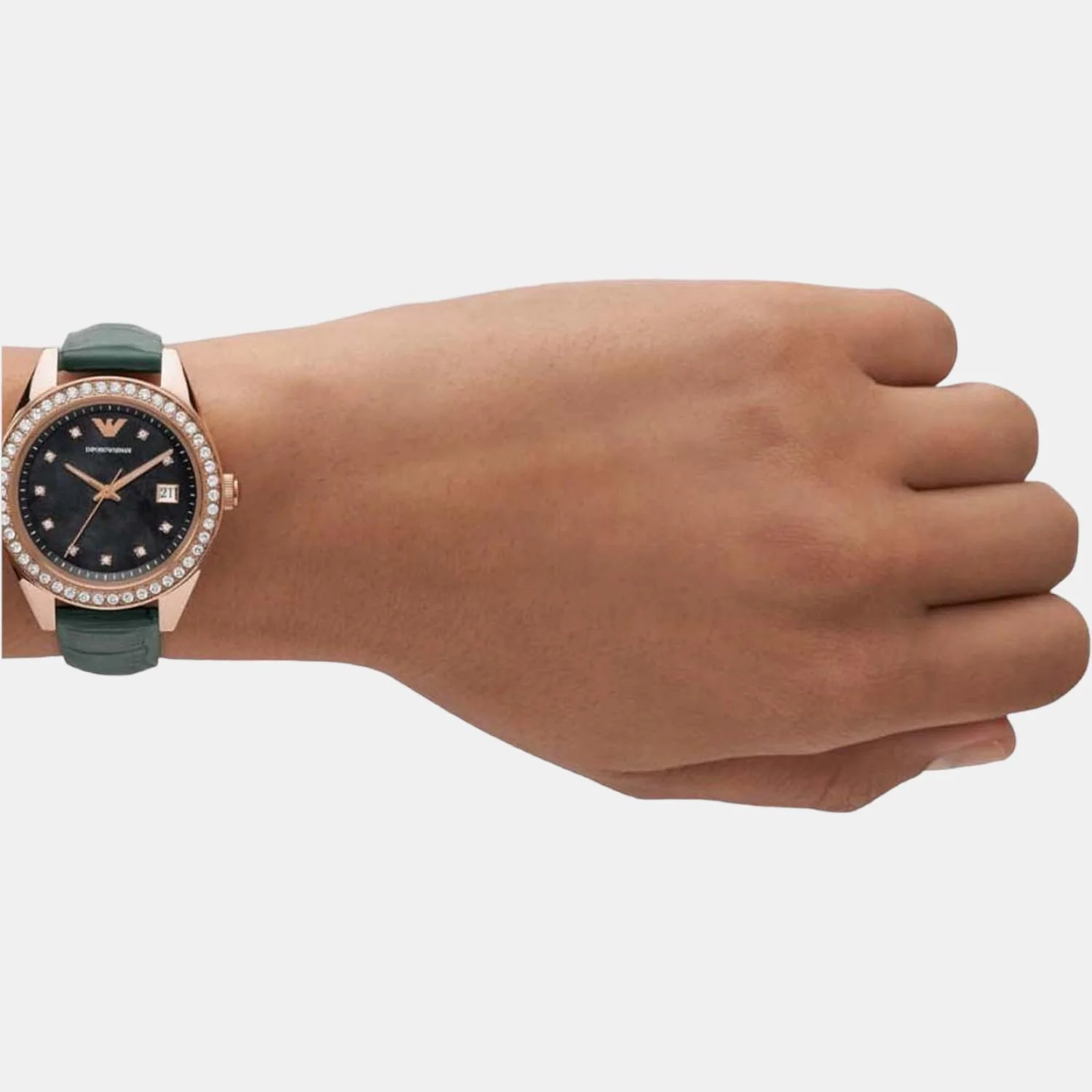 Women Quartz Black Dial Analog Leather Watch AR11506 - Image 8
