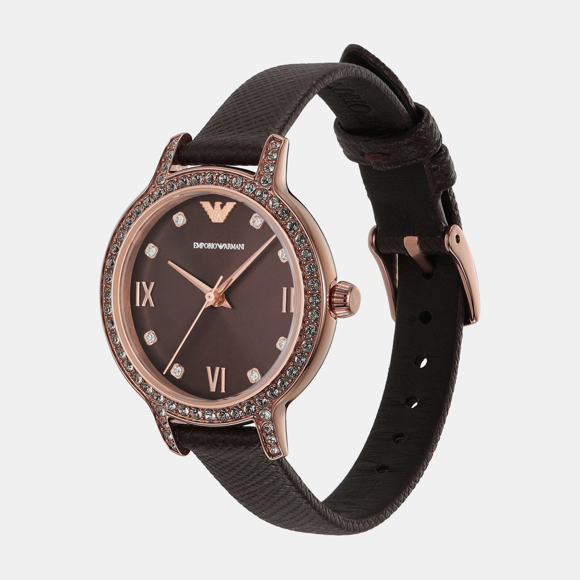 Women Quartz Brown Dial Analog Leather Watch AR11555 - Image 4