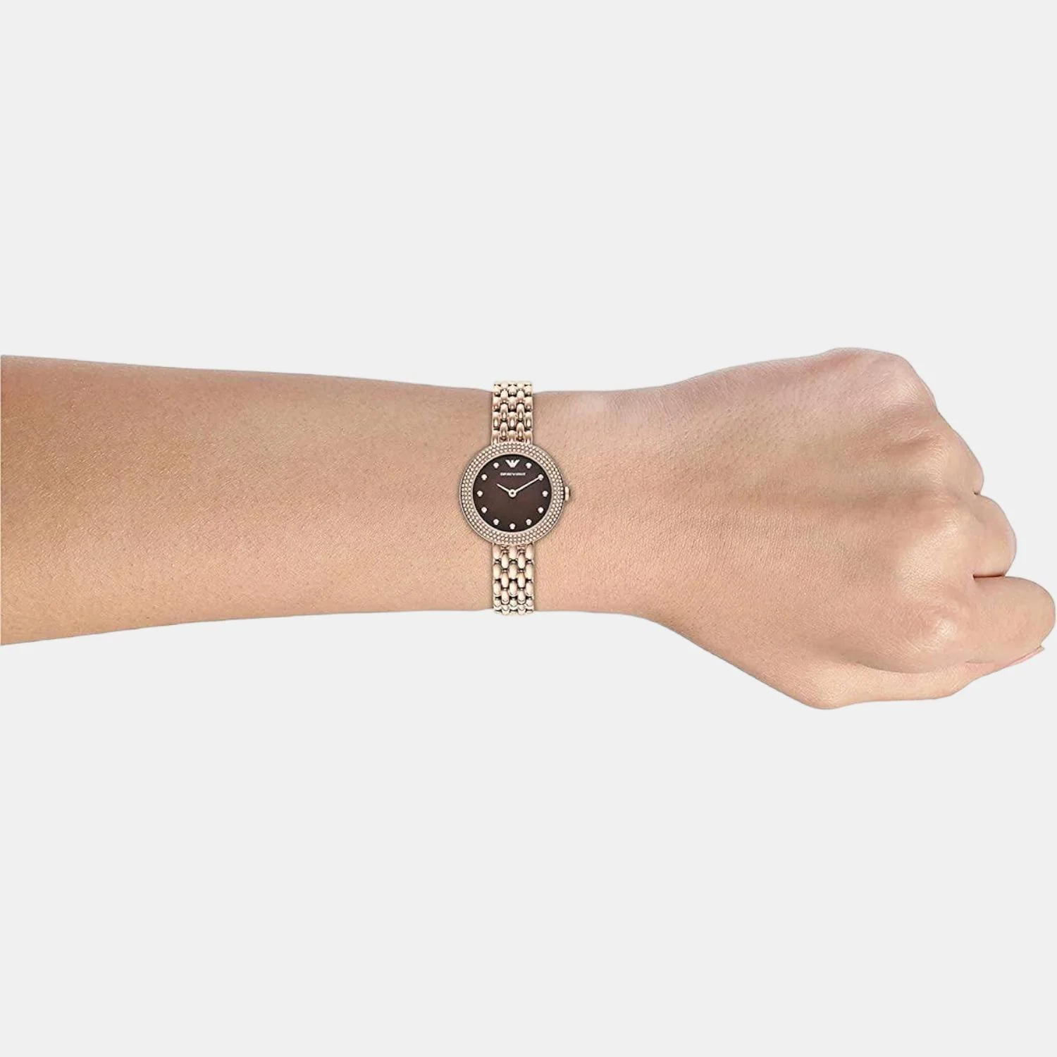 Women Quartz Brown Dial Analog Stainless Steel Watch AR11418 - Image 6