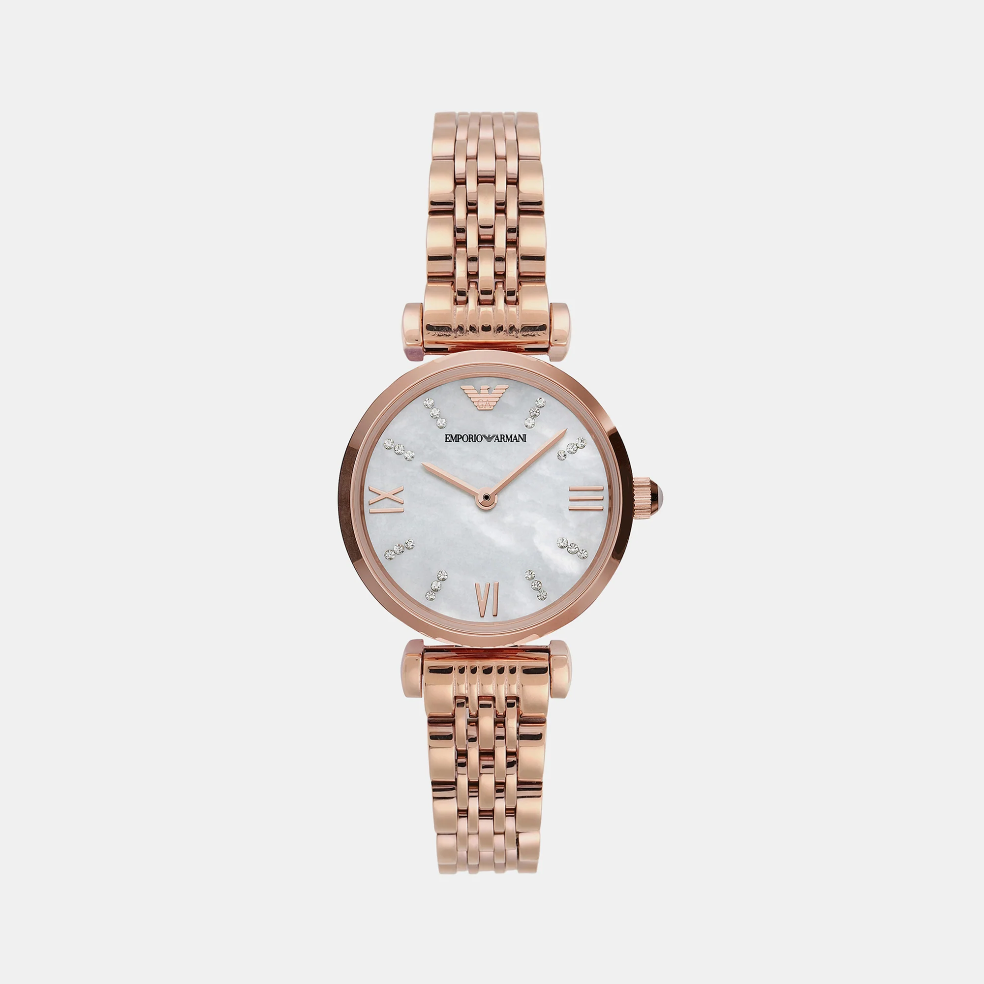 Women Quartz Mother Of Pearl Dial Analog Stainless Steel Watch AR11316