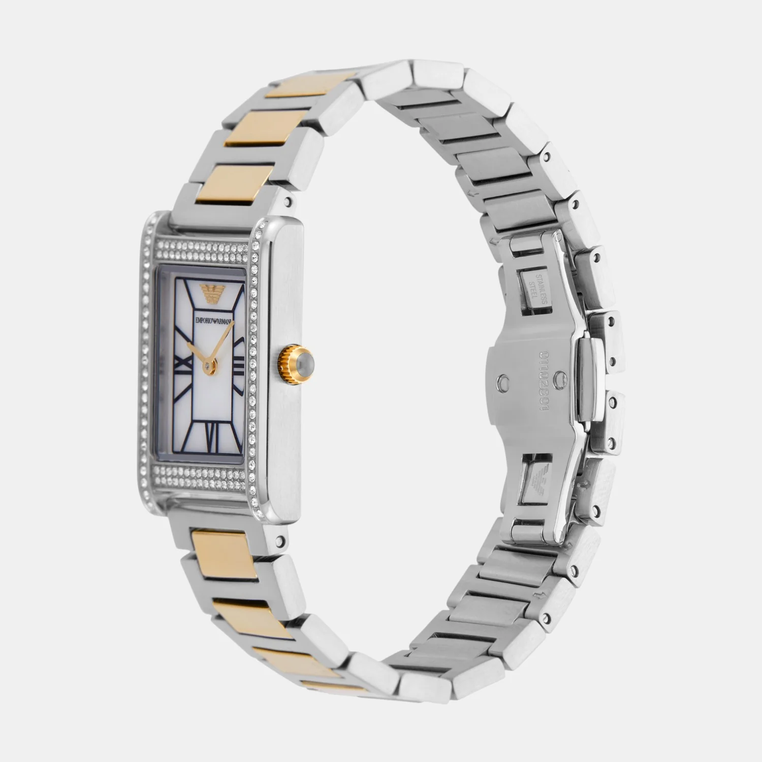 Women Quartz Mother Of Pearl Dial Analog Stainless Steel Watch AR11642 - Image 4