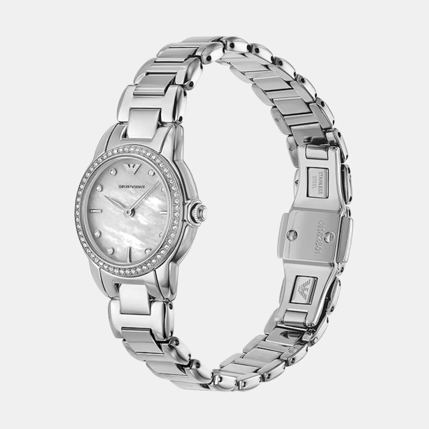 Women Quartz Mother Of Pearl Dial Analog Stainless Steel Watch AR11669 - Image 4
