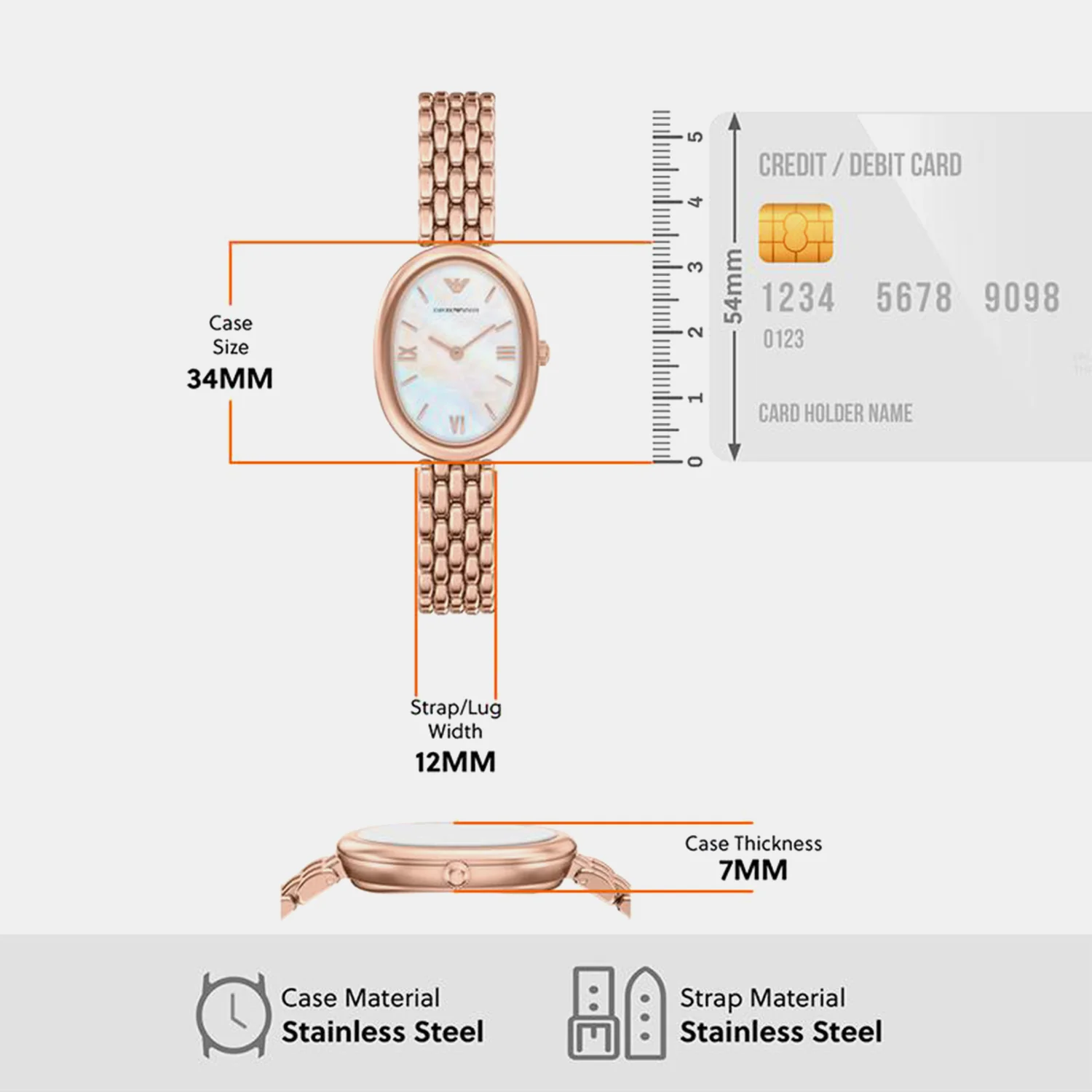 Women Quartz Mother Of Pearl Dial Analog Stainless Steel Watch AR11775 - Image 5