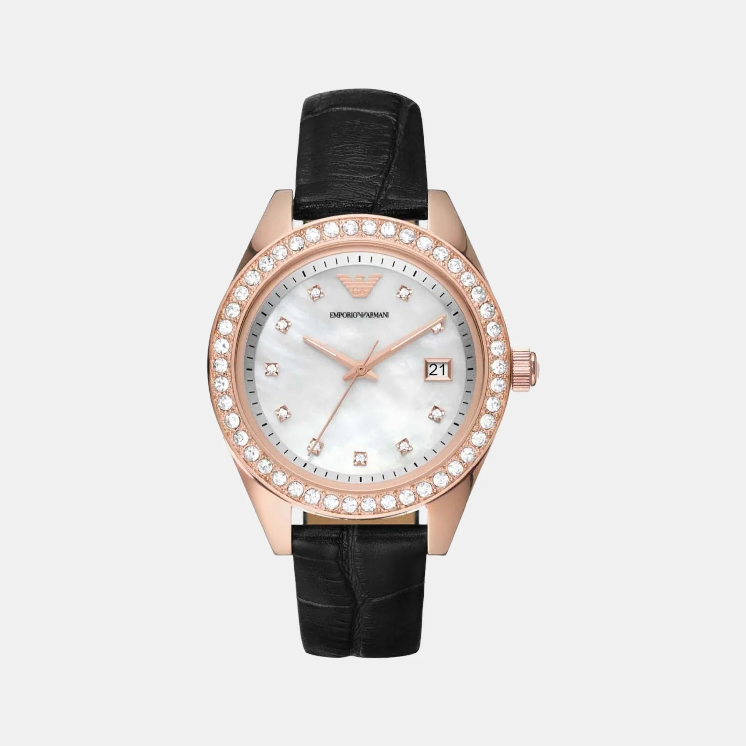 Women Quartz White Dial Analog Leather Watch AR11505