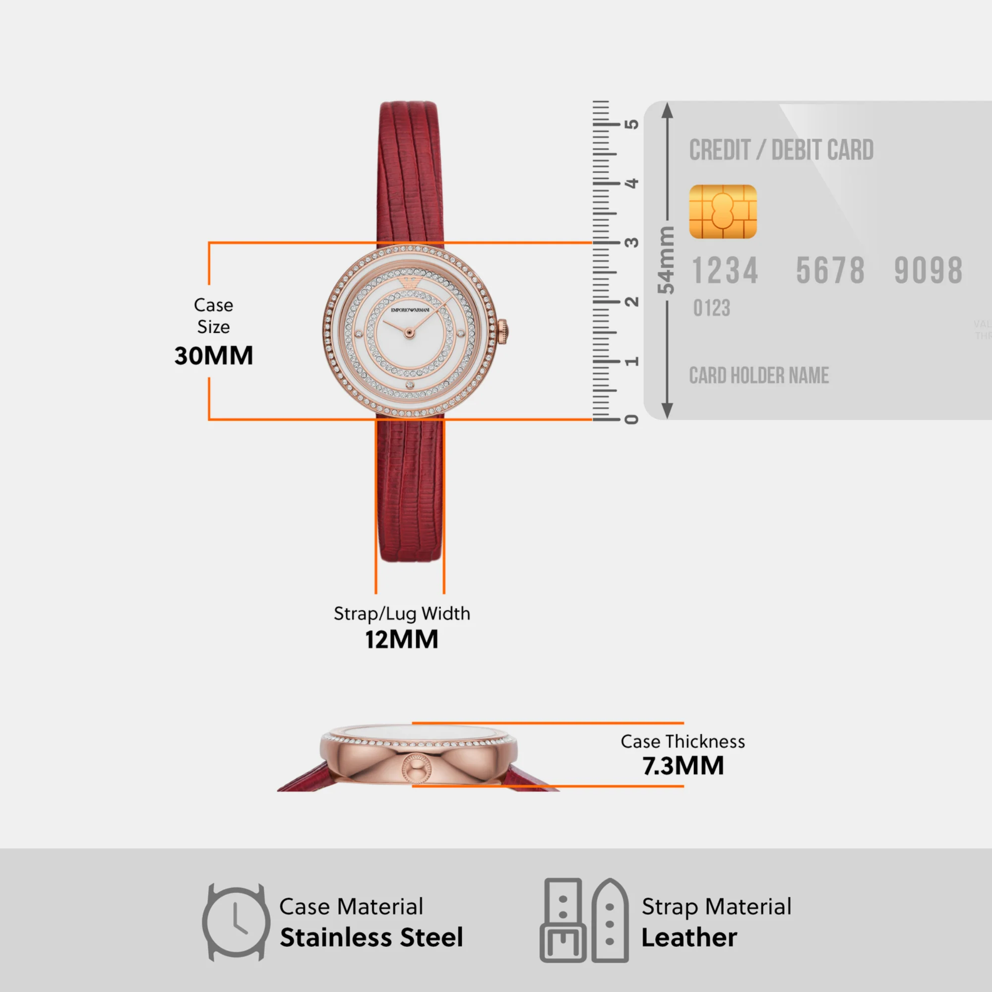 Women Quartz White Dial Analog Leather Watch AR11532 - Image 4
