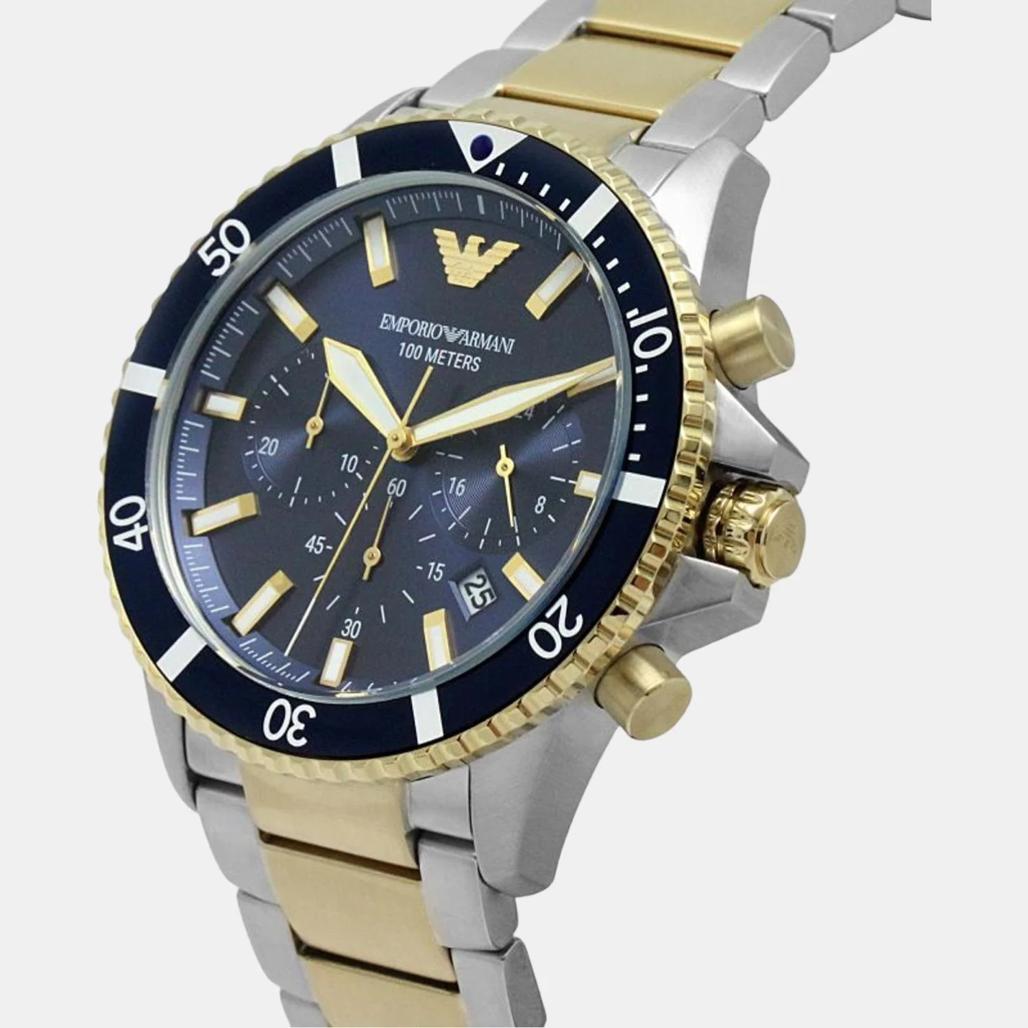 World Explorer Men Quartz Blue Dial Chronograph Stainless Steel Watch AR11362 - Image 5