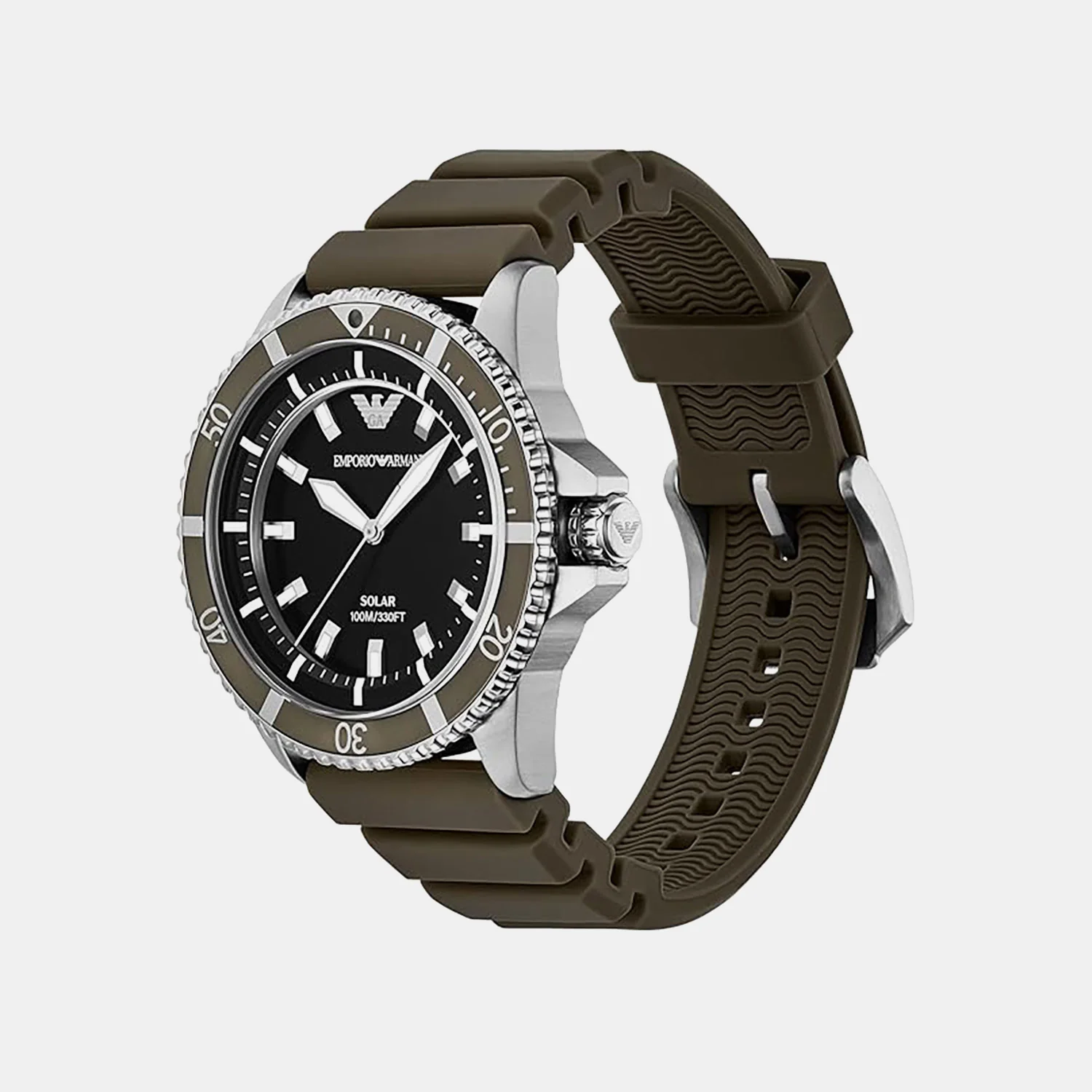 World Explorer Men Solar Black Dial Analog Silicone Watch AR11699 - Image 2