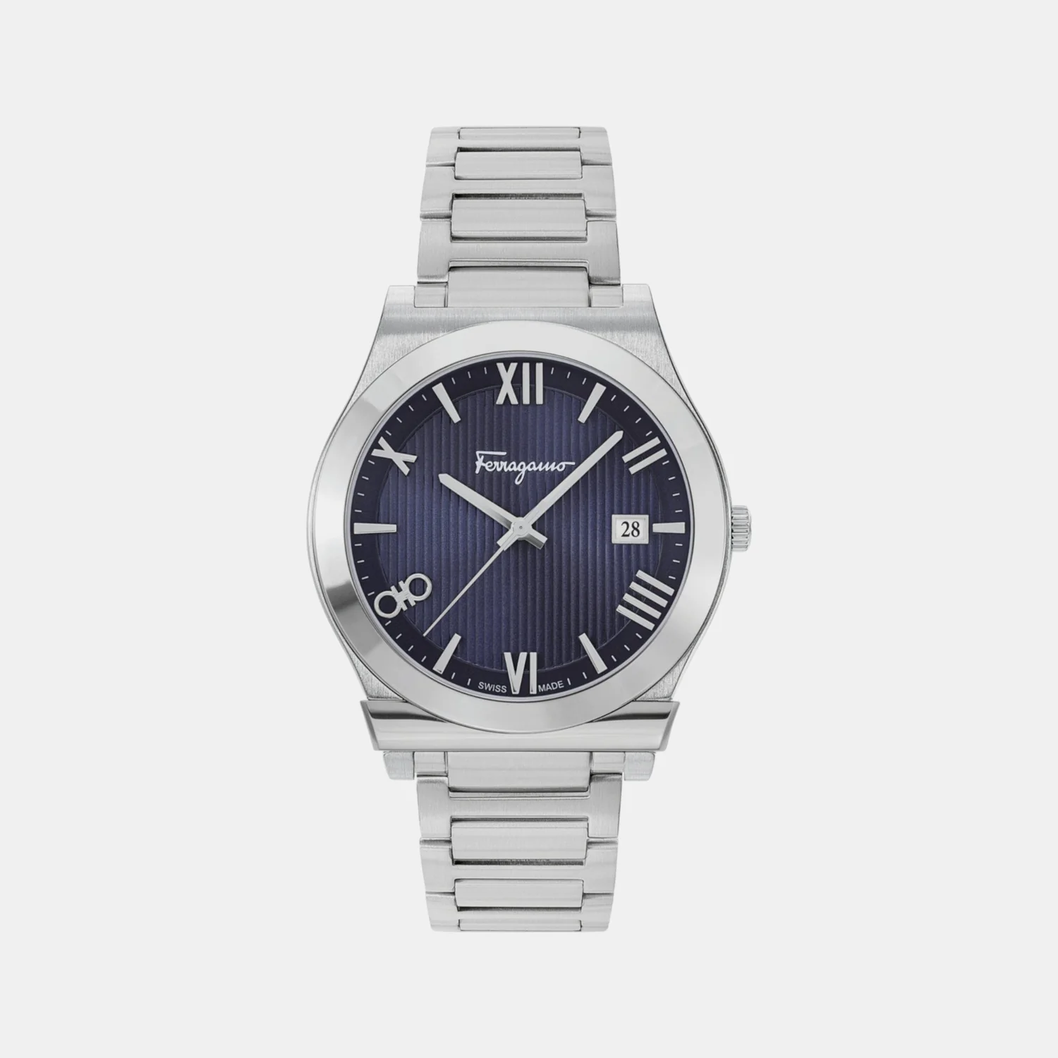 Km-Gancini Gent Men Quartz Blue Dial Analog Stainless Steel Watch SFKM00423