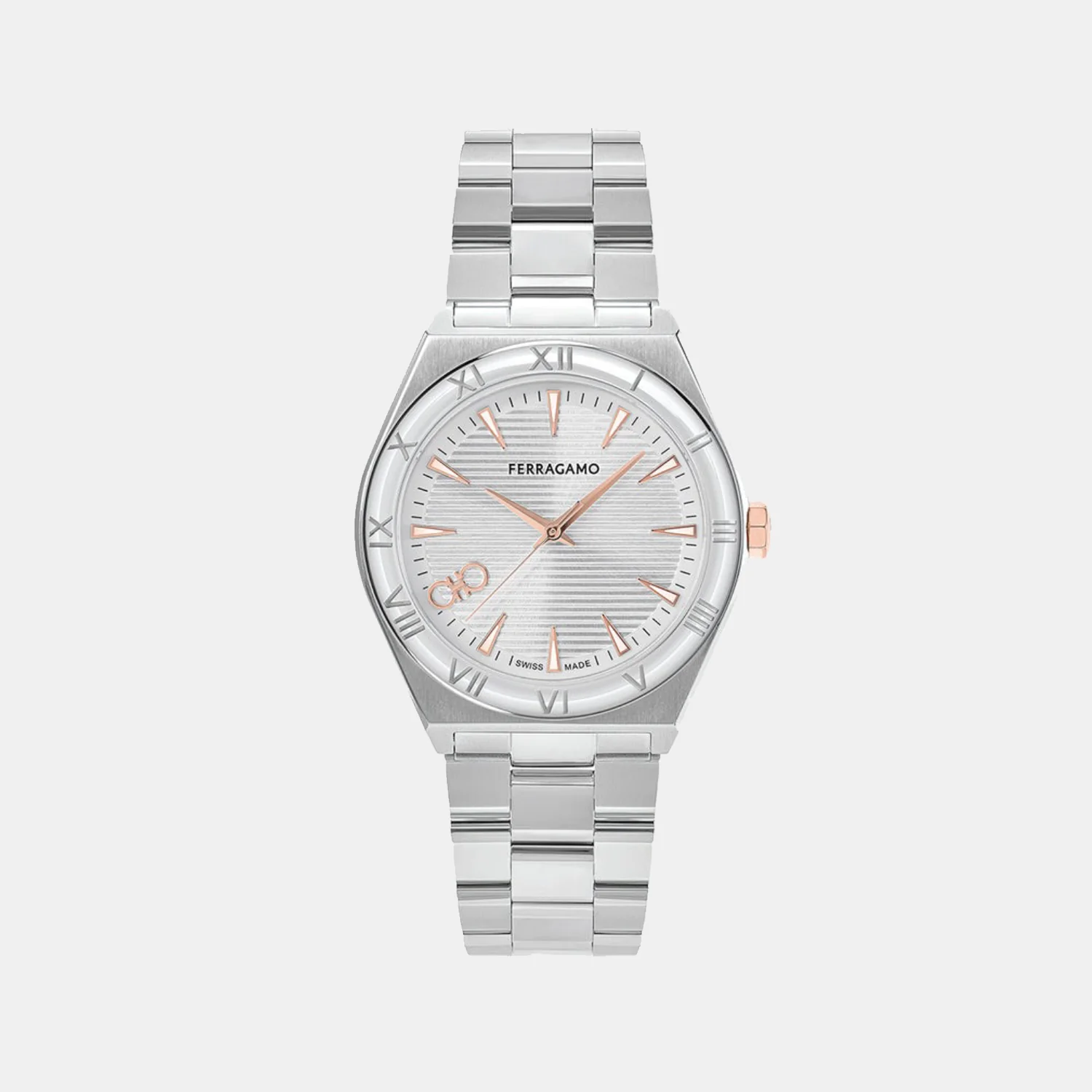 Kv-Vega Upper East 40Mm-F Men Quartz Silver Dial Analog Stainless Steel Watch SFKV00123