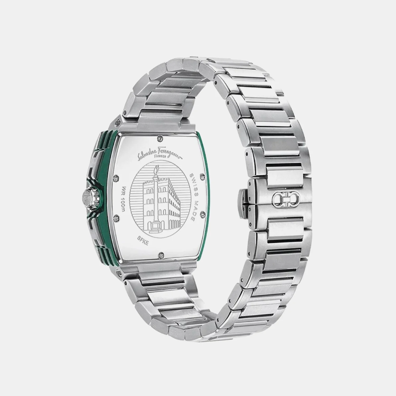 Men Quartz Green Dial Chronograph Stainless Steel Watch SFKE00824 - Image 2