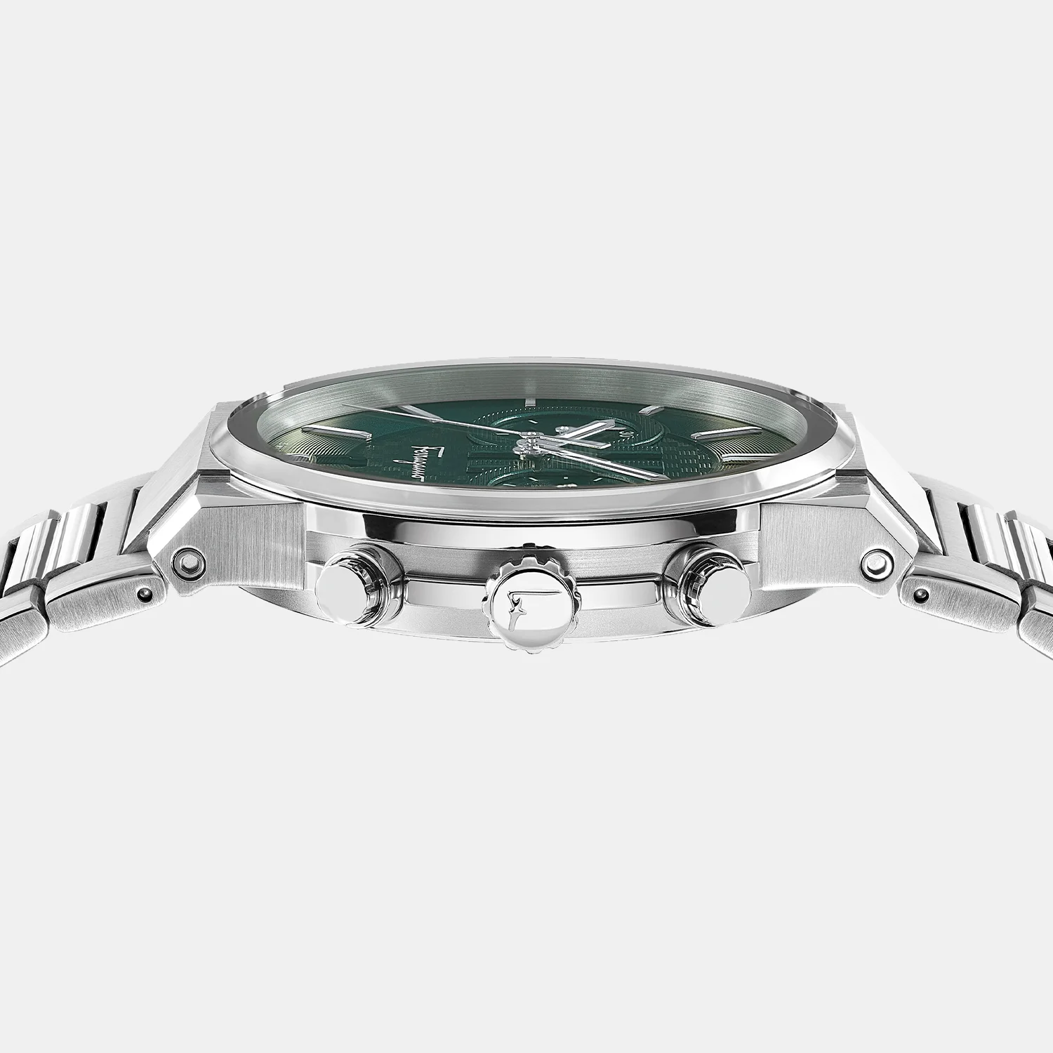 Men Quartz Green Dial Chronograph Stainless Steel Watch SFME00421 - Image 3